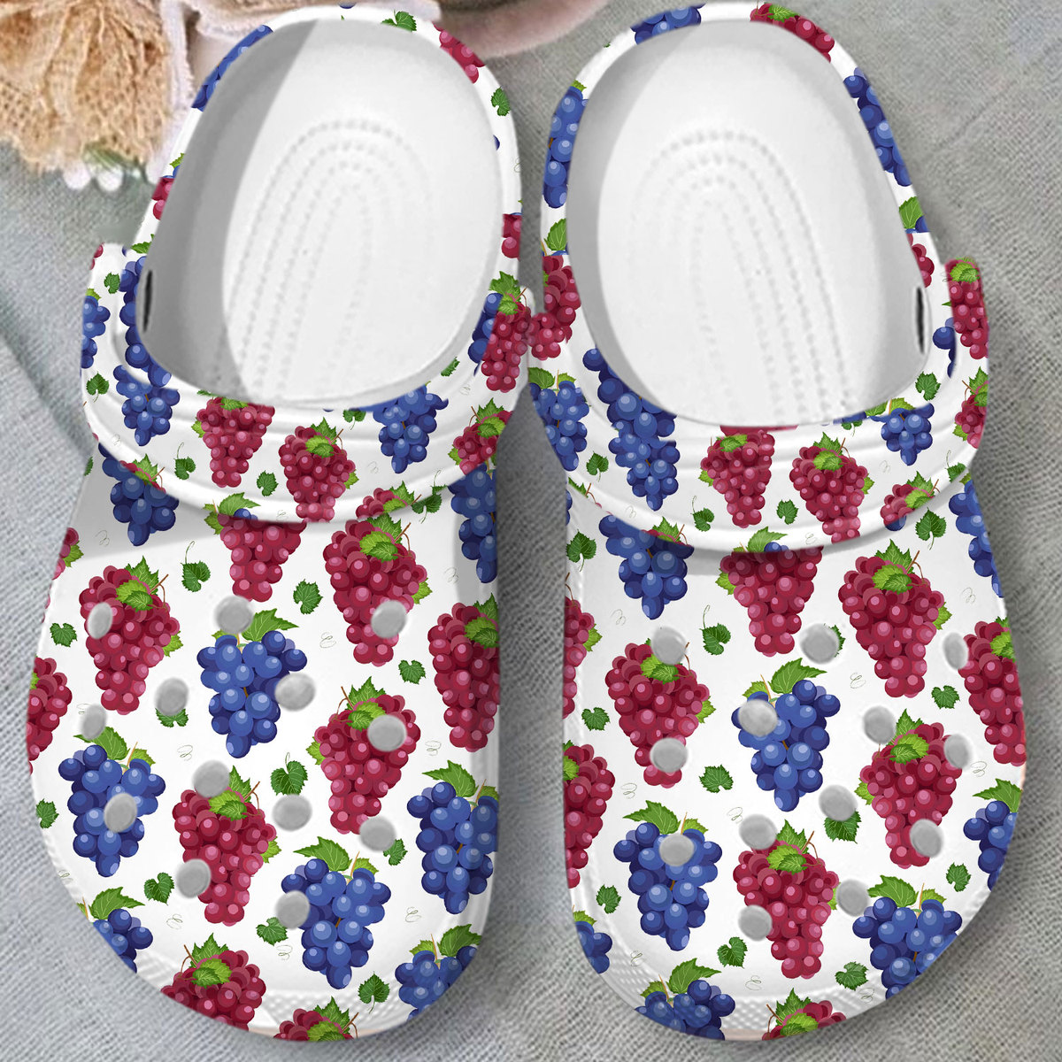 Merchidea Grape Fruit Crocs Crocband Clogs Shoes Comfortable For Men Women and Kids