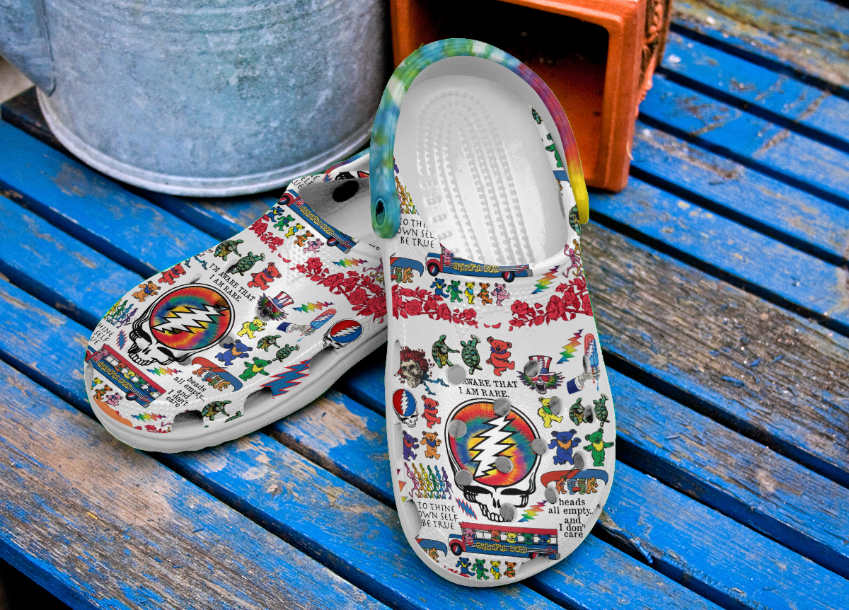 Merchidea Grateful Dead Music Crocs Crocband Clogs Shoes Comfortable For Men Women and Kids