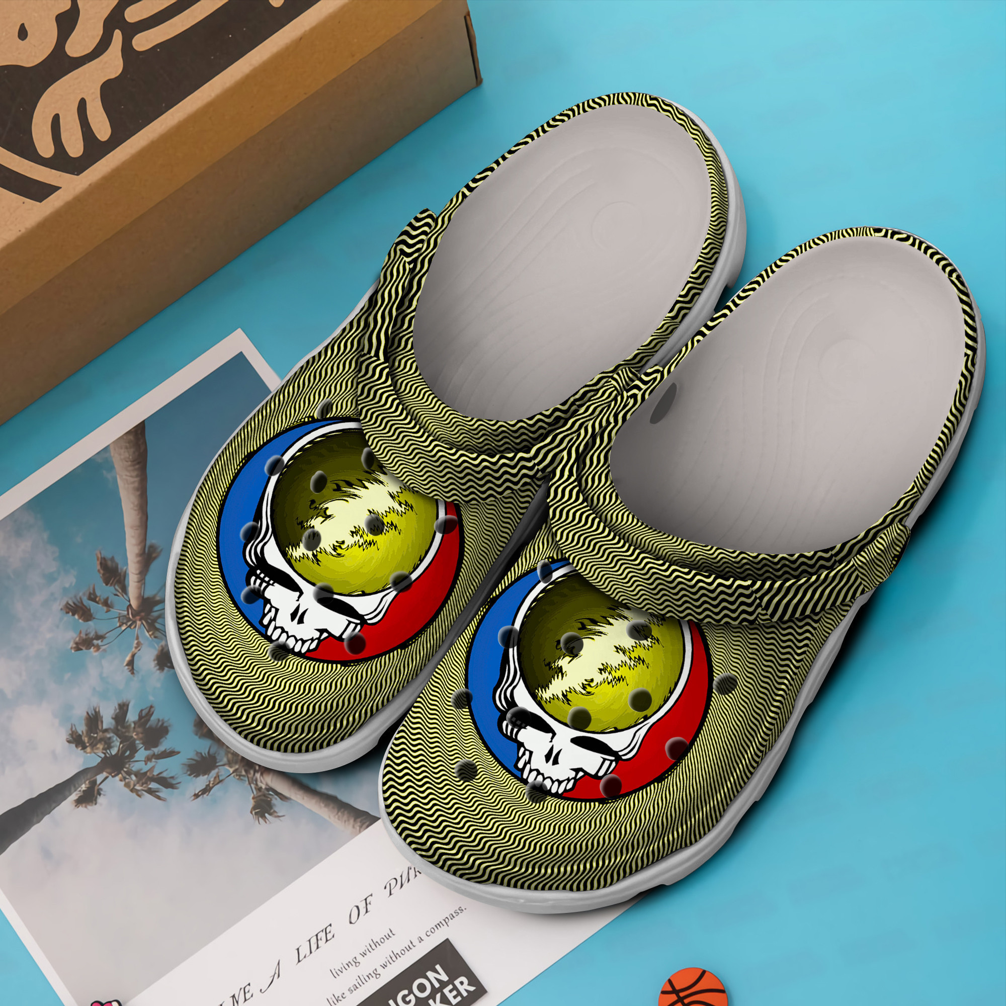 Merchidea Grateful Dead Music Crocs Crocband Clogs Shoes Comfortable For Men Women and Kids