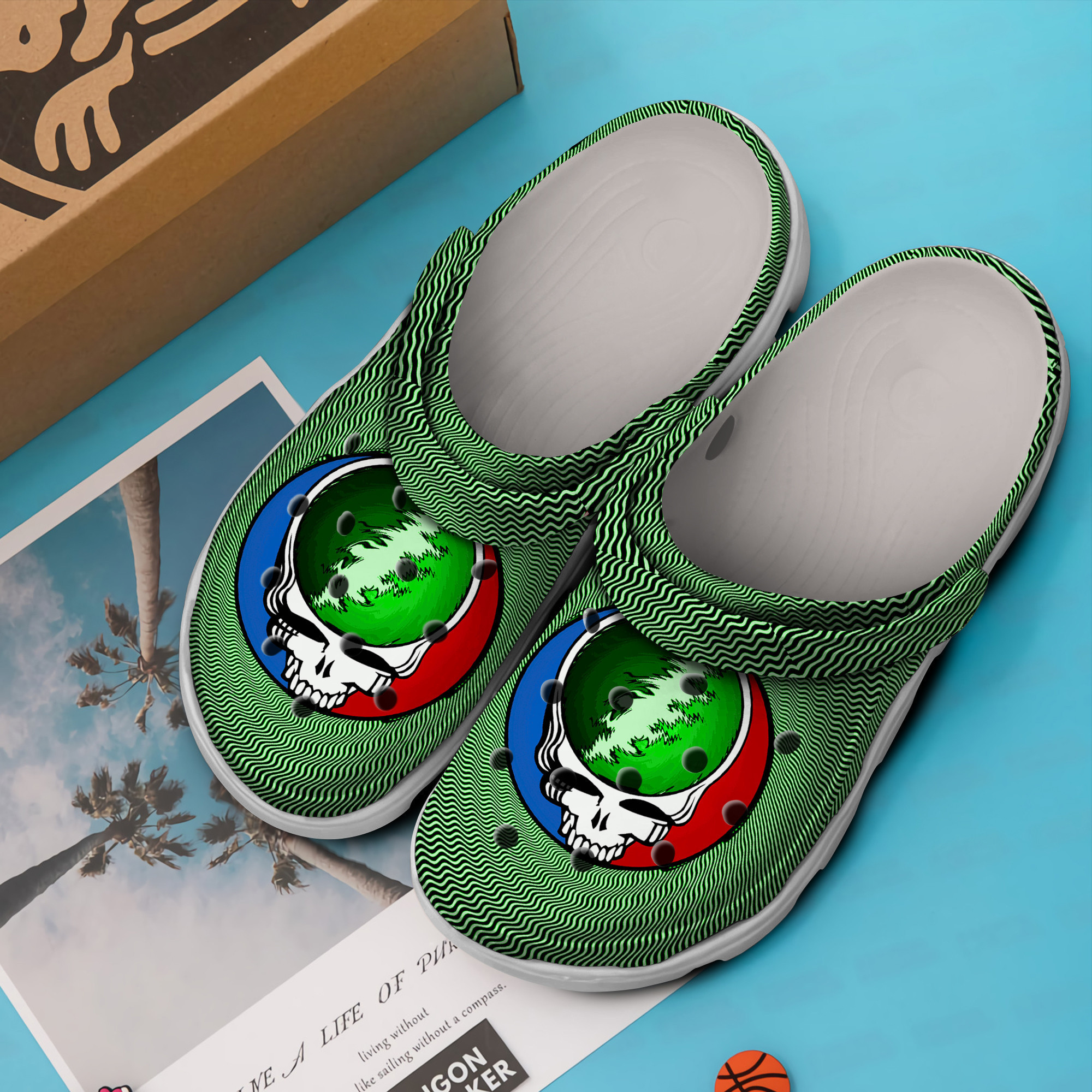 Merchidea Grateful Dead Music Crocs Crocband Clogs Shoes Comfortable For Men Women and Kids