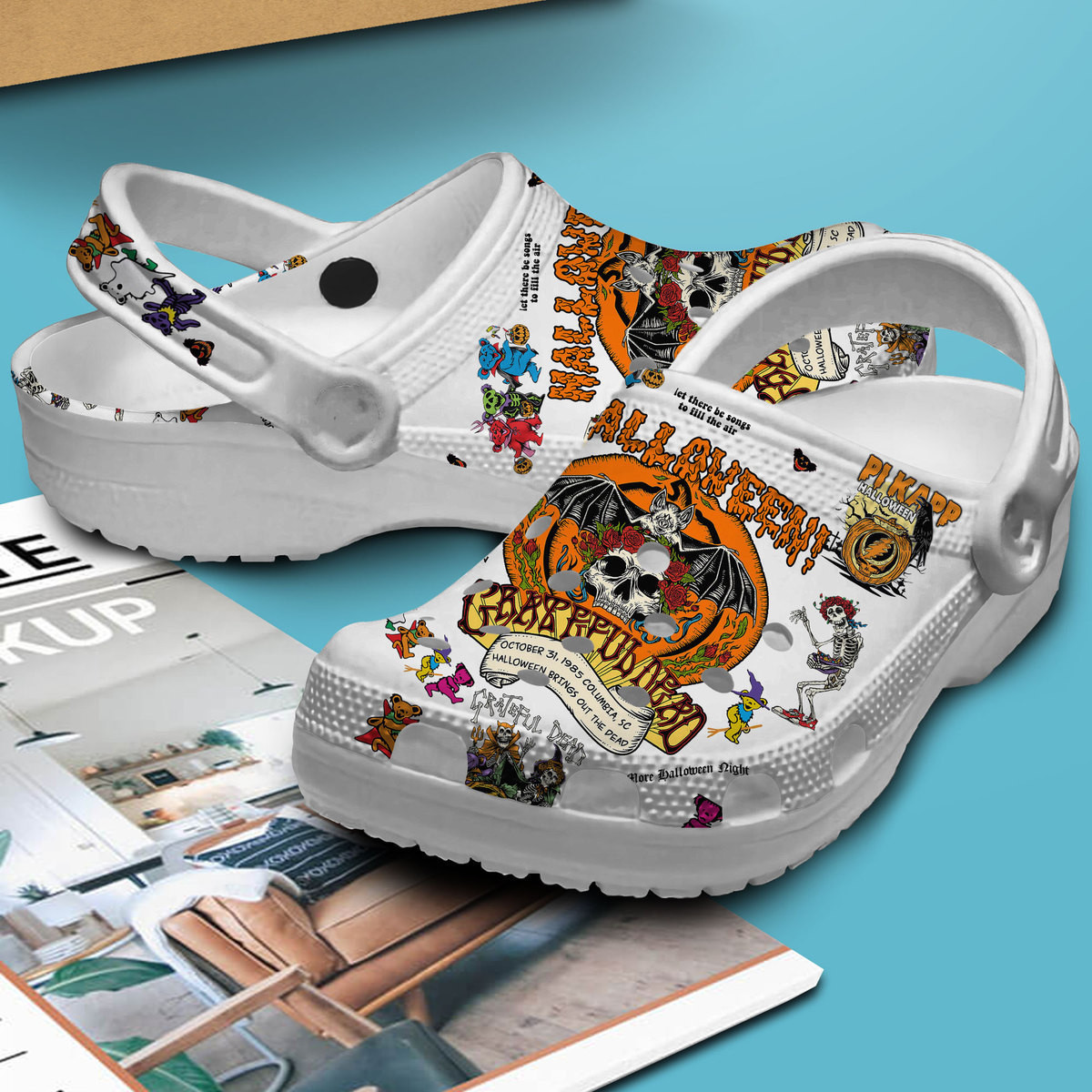 Merchidea Grateful Dead Music Crocs Crocband Clogs Shoes Comfortable For Men Women and Kids