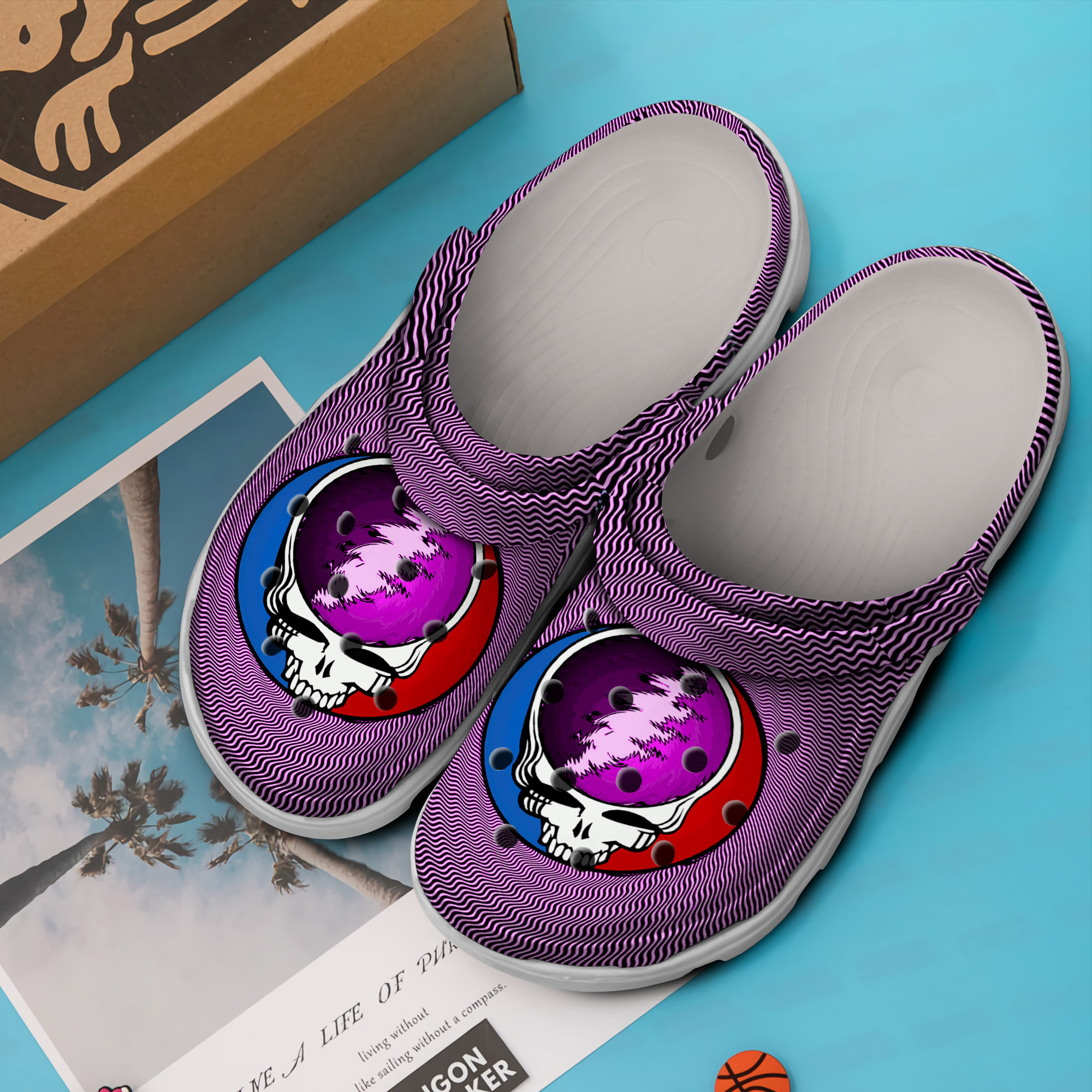 Merchidea Grateful Dead Music Crocs Crocband Clogs Shoes Comfortable For Men Women and Kids