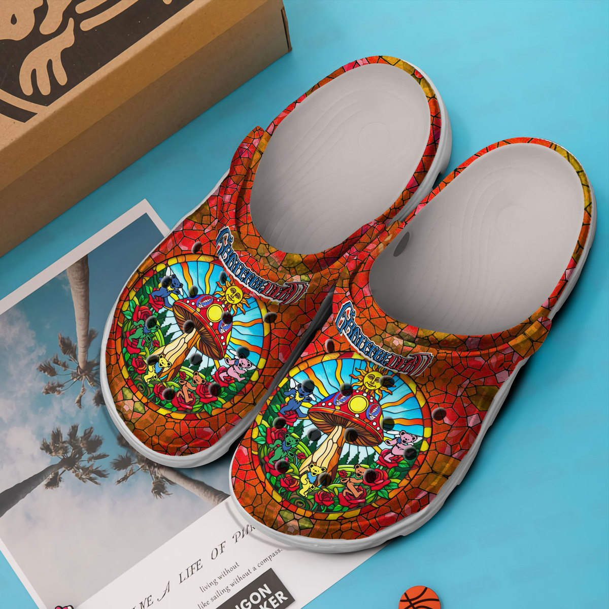 Merchidea Grateful Dead Music Crocs Crocband Clogs Shoes Comfortable For Men Women and Kids