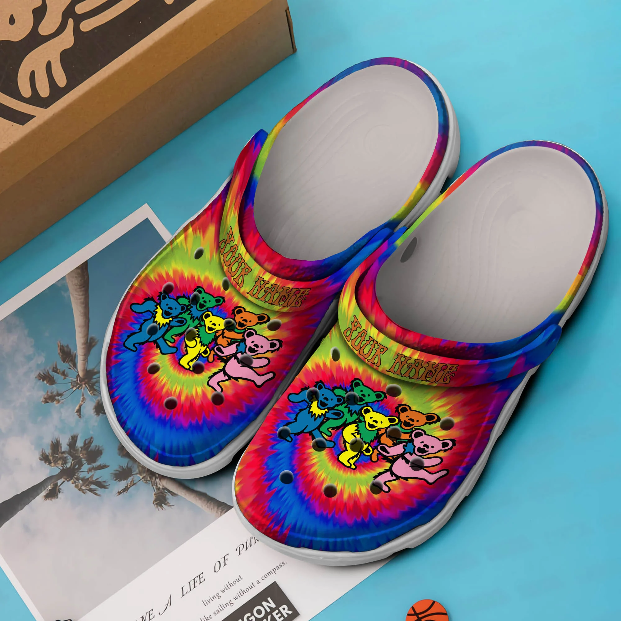 Merchidea Grateful Dead Music Crocs Crocband Clogs Shoes Comfortable For Men Women and Kids