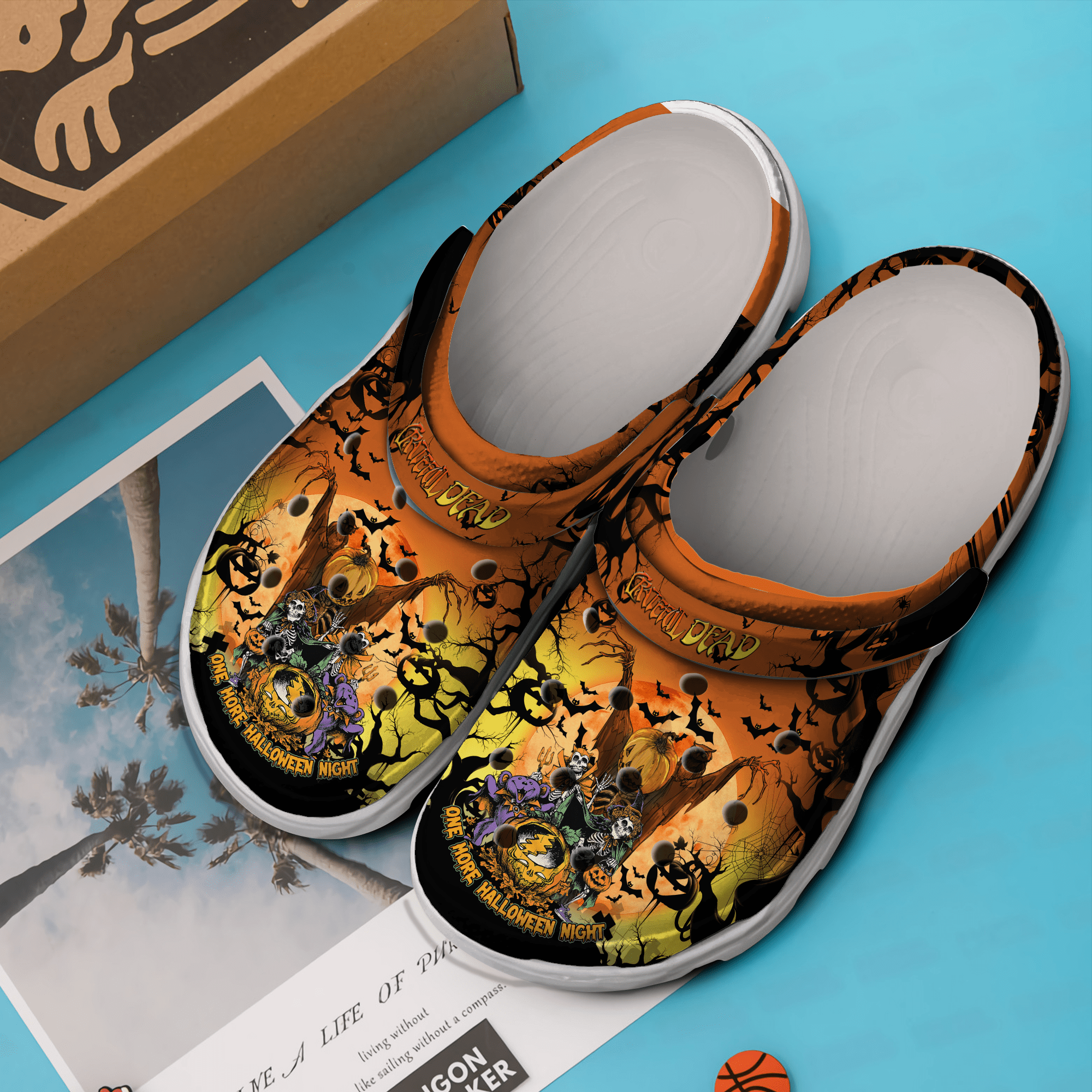 Merchidea Grateful Dead Music Crocs Crocband Clogs Shoes Comfortable For Men Women and Kids