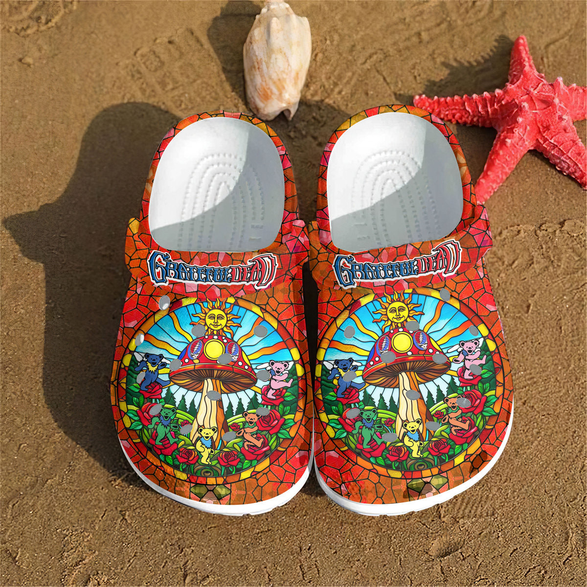 Merchidea Grateful Dead Music Crocs Crocband Clogs Shoes Comfortable For Men Women and Kids