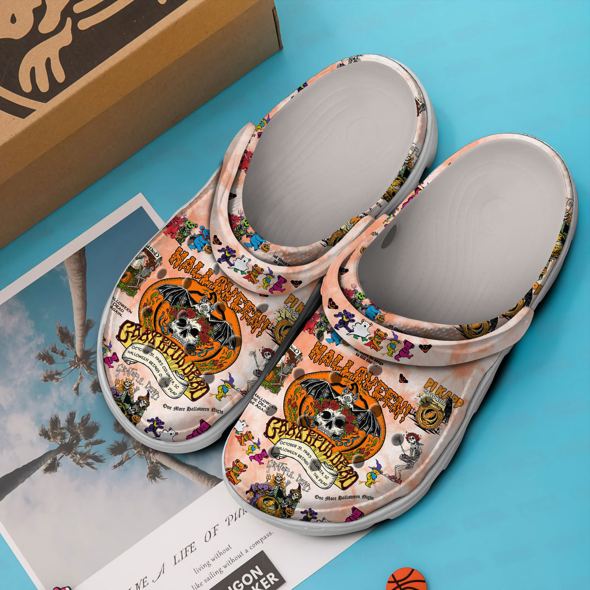 Merchidea Grateful Dead Music Crocs Crocband Clogs Shoes Comfortable For Men Women and Kids