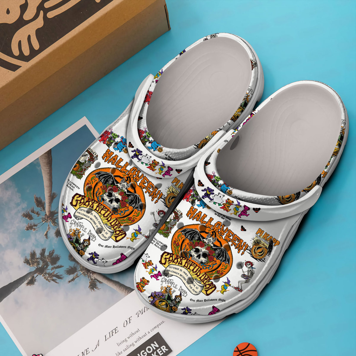 Merchidea Grateful Dead Music Crocs Crocband Clogs Shoes Comfortable For Men Women and Kids