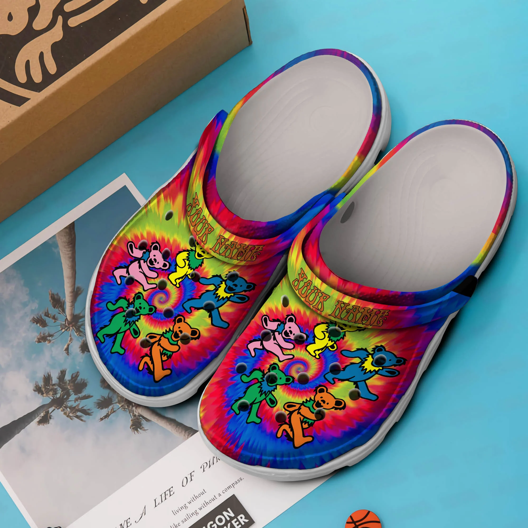 Merchidea Grateful Dead Music Crocs Crocband Clogs Shoes Comfortable For Men Women and Kids
