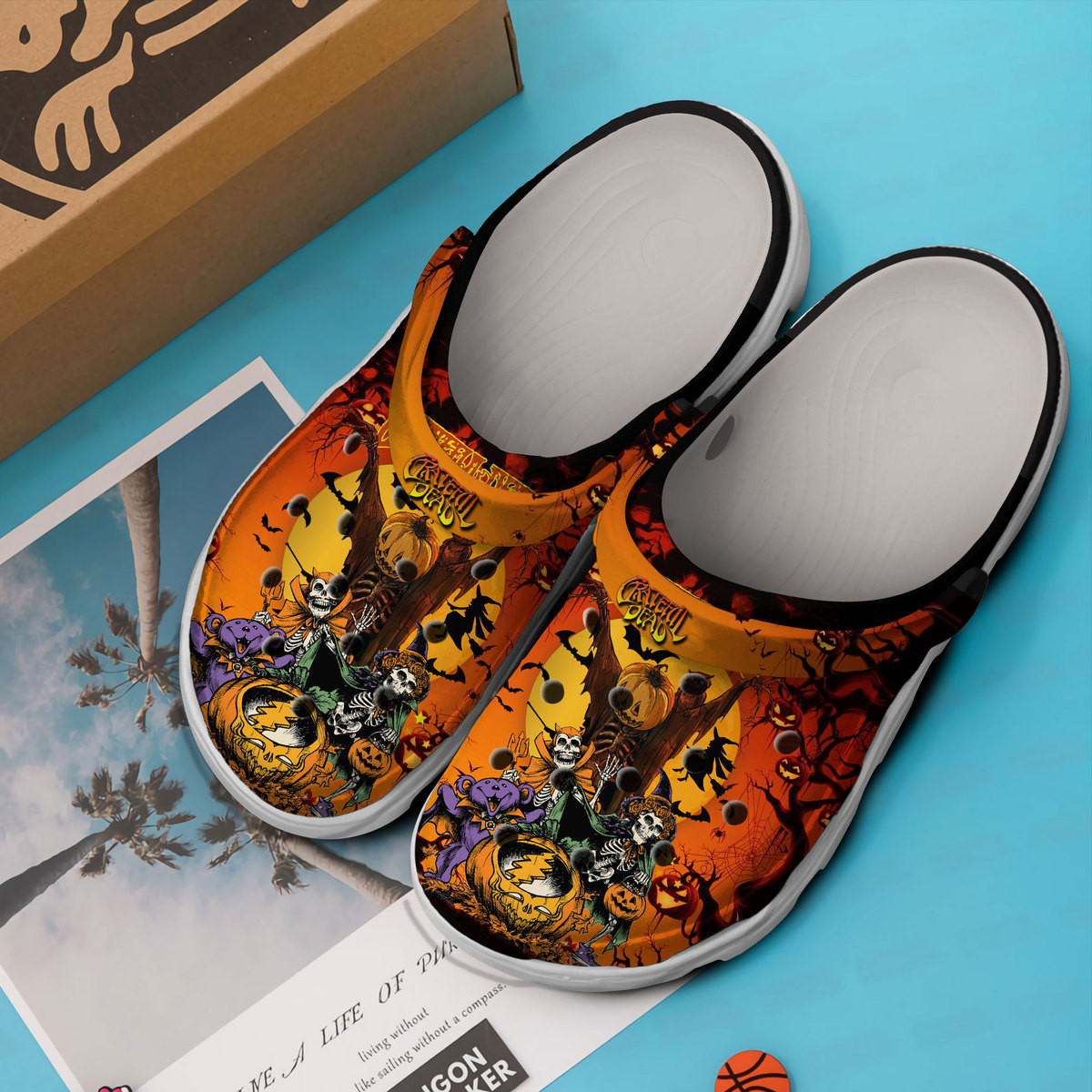 Merchidea Grateful Dead Music Crocs Crocband Clogs Shoes Comfortable For Men Women and Kids