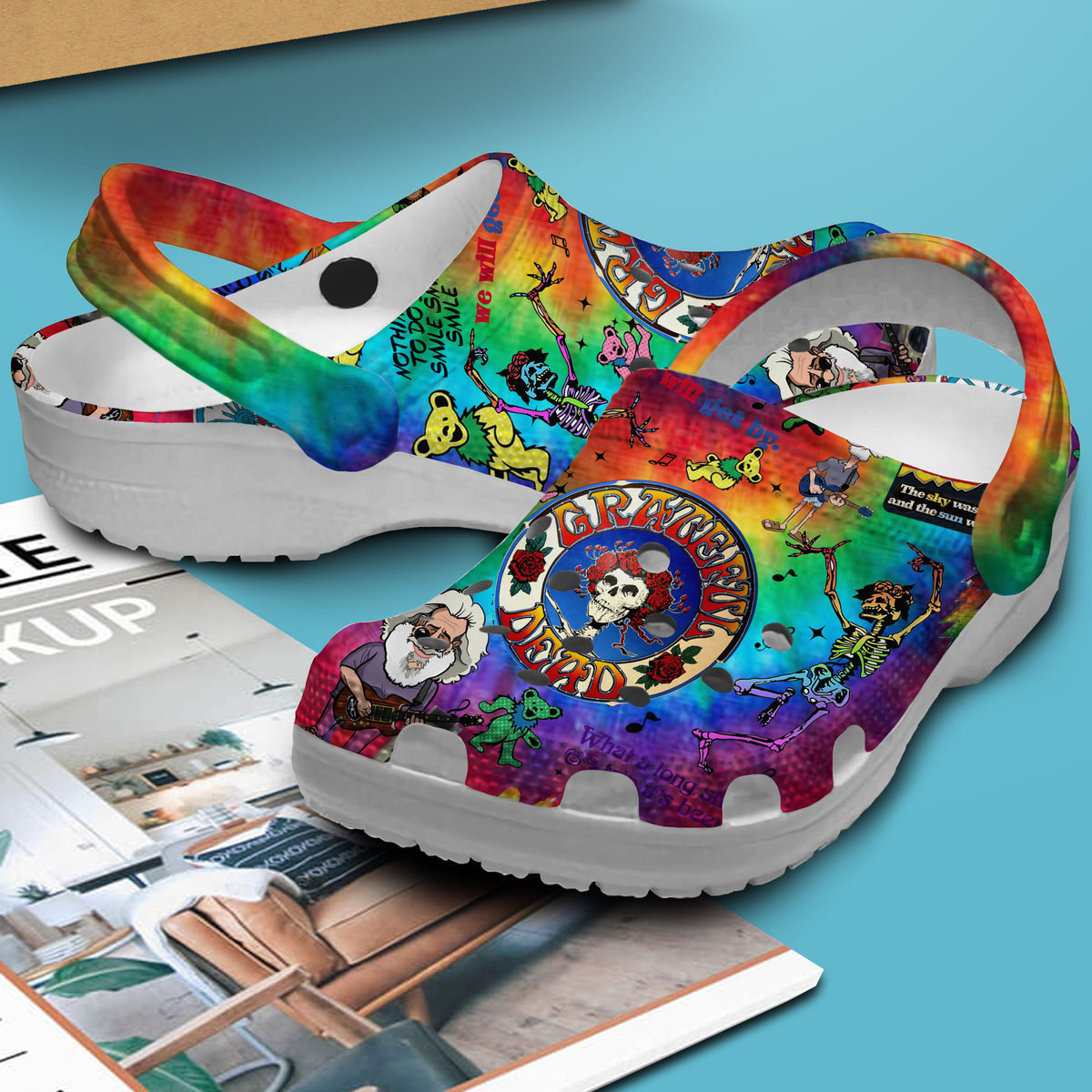 Merchidea Grateful Dead Music Crocs Crocband Clogs Shoes Comfortable For Men Women and Kids