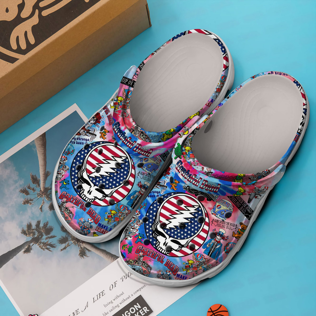 Merchidea Grateful Dead Music Crocs Crocband Clogs Shoes Comfortable For Men Women and Kids