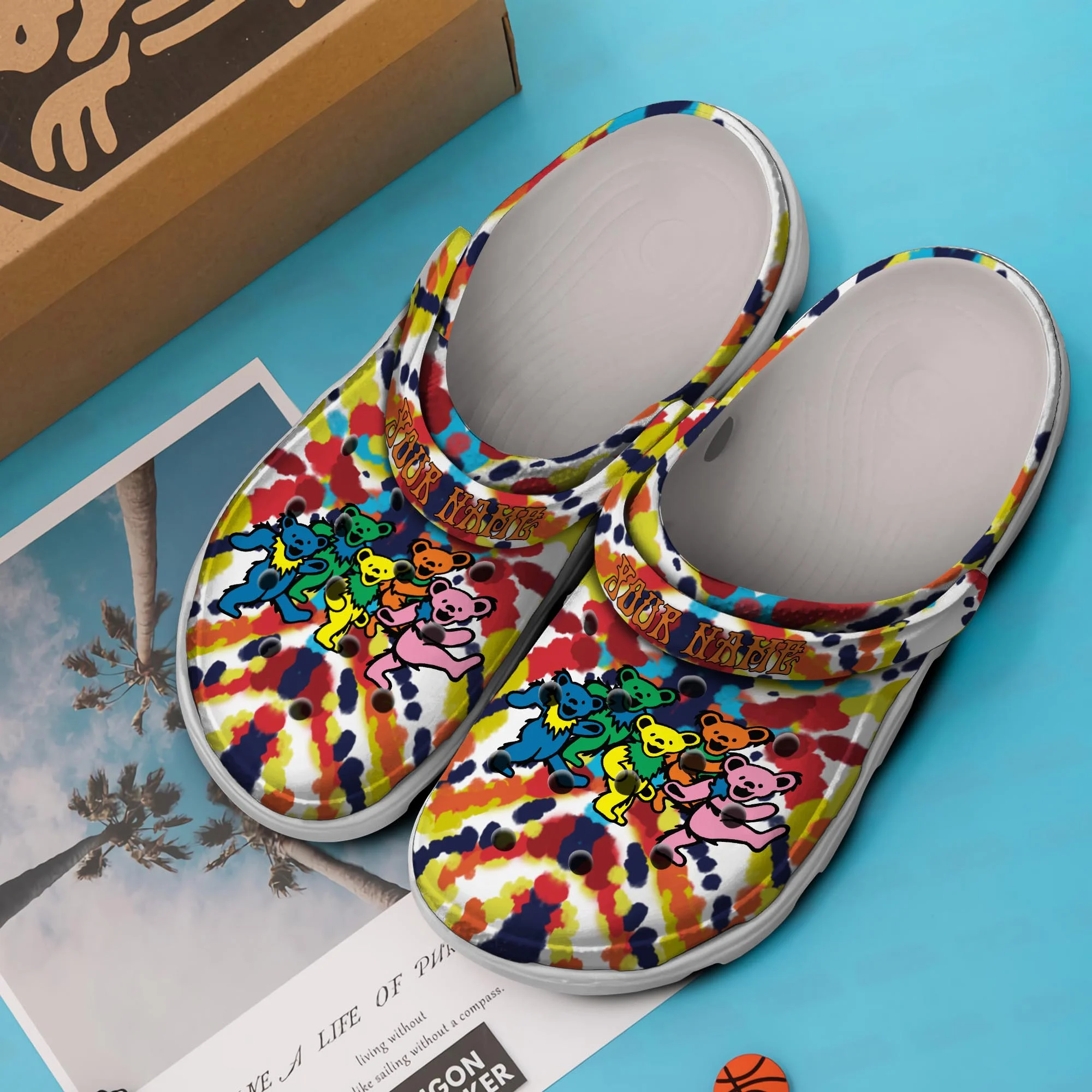 Merchidea Grateful Dead Music Crocs Crocband Clogs Shoes Comfortable For Men Women and Kids