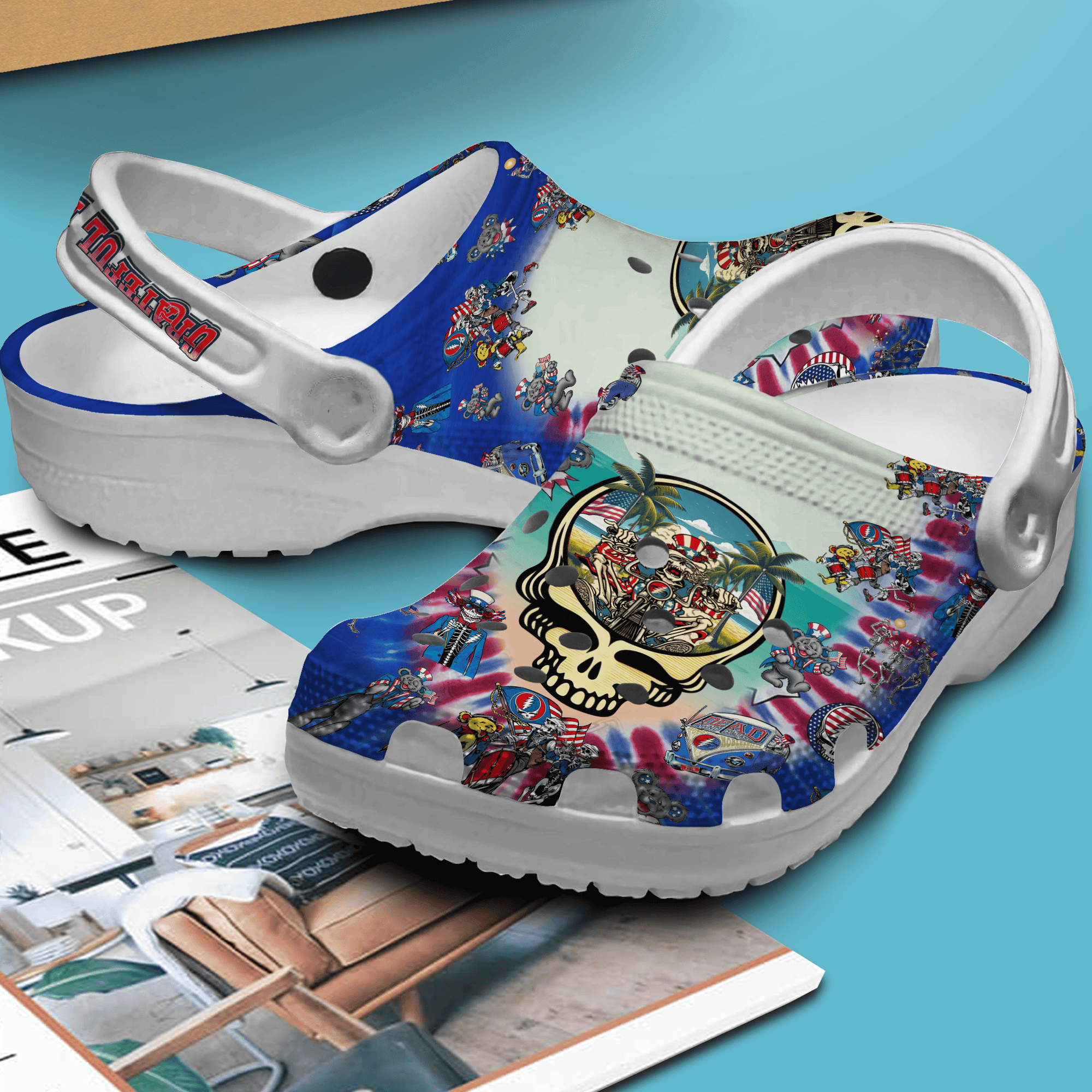 Merchidea Grateful Dead Music Crocs Crocband Clogs Shoes Comfortable For Men Women and Kids