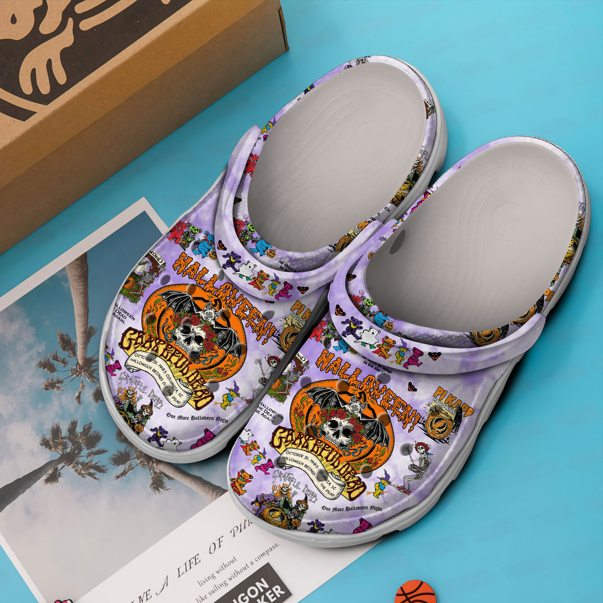 Merchidea Grateful Dead Music Crocs Crocband Clogs Shoes Comfortable For Men Women and Kids