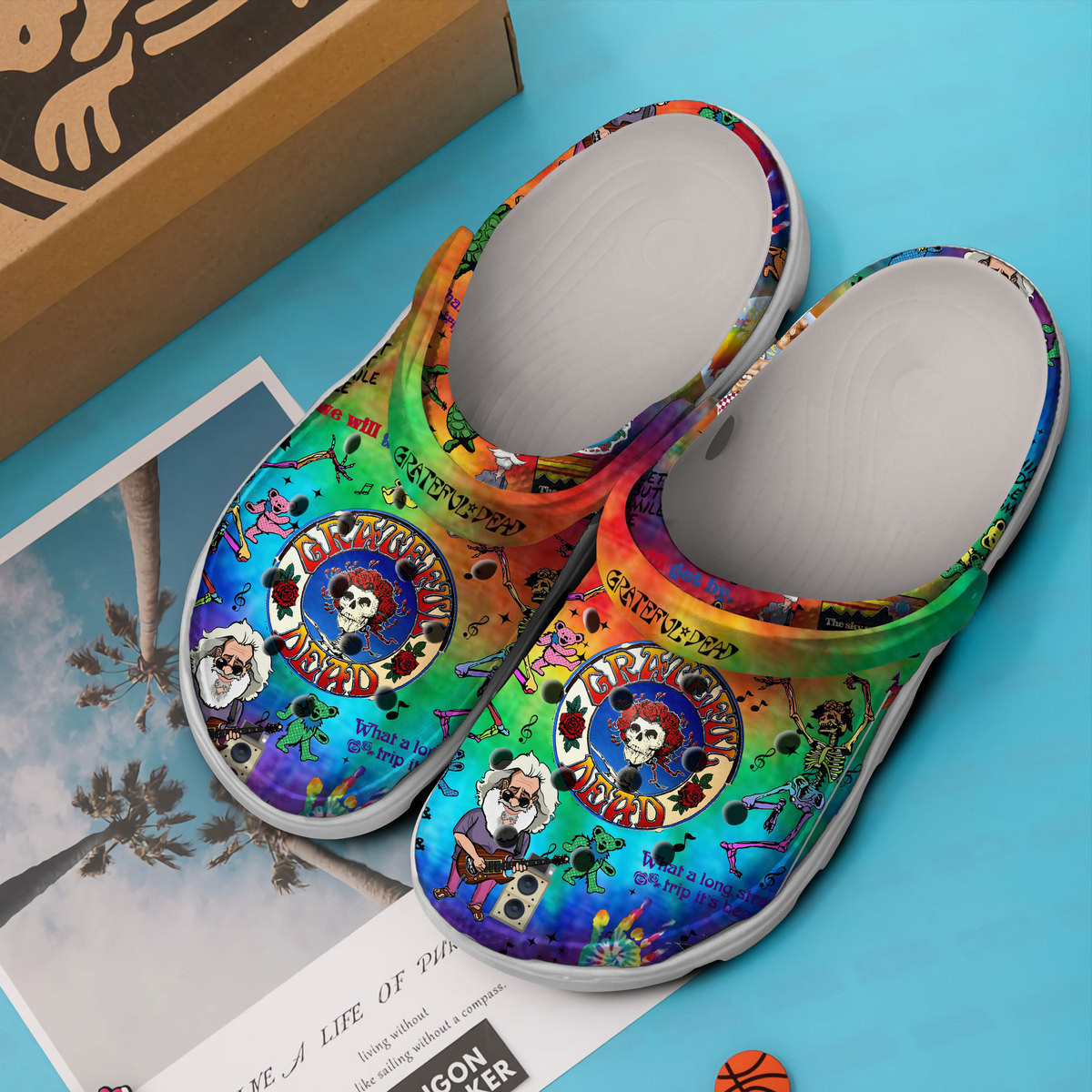 Merchidea Grateful Dead Music Crocs Crocband Clogs Shoes Comfortable For Men Women and Kids