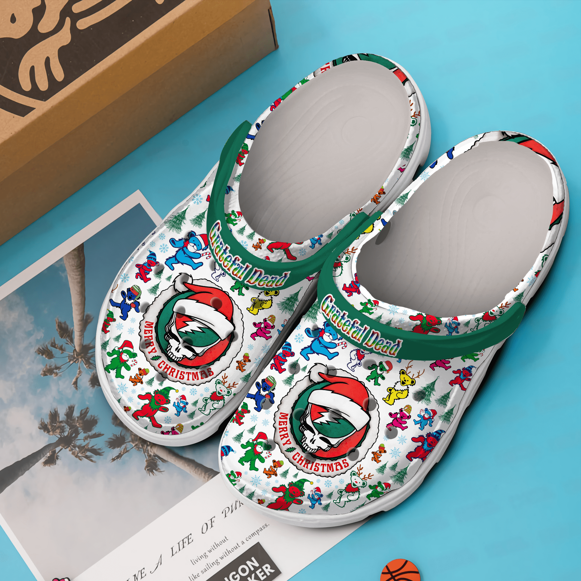 Merchidea Grateful Dead Music Crocs Crocband Clogs Shoes Comfortable For Men Women and Kids