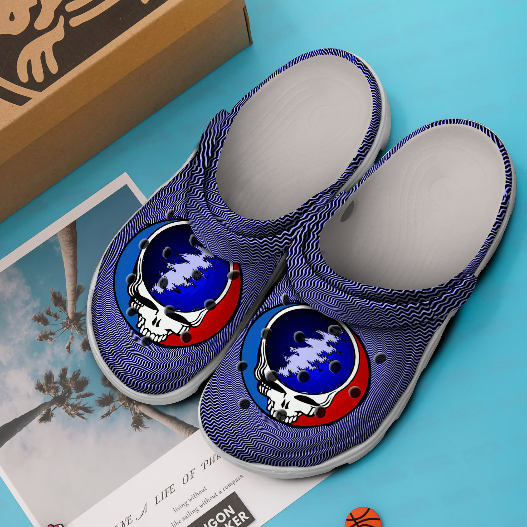 Merchidea Grateful Dead Music Crocs Crocband Clogs Shoes Comfortable For Men Women and Kids