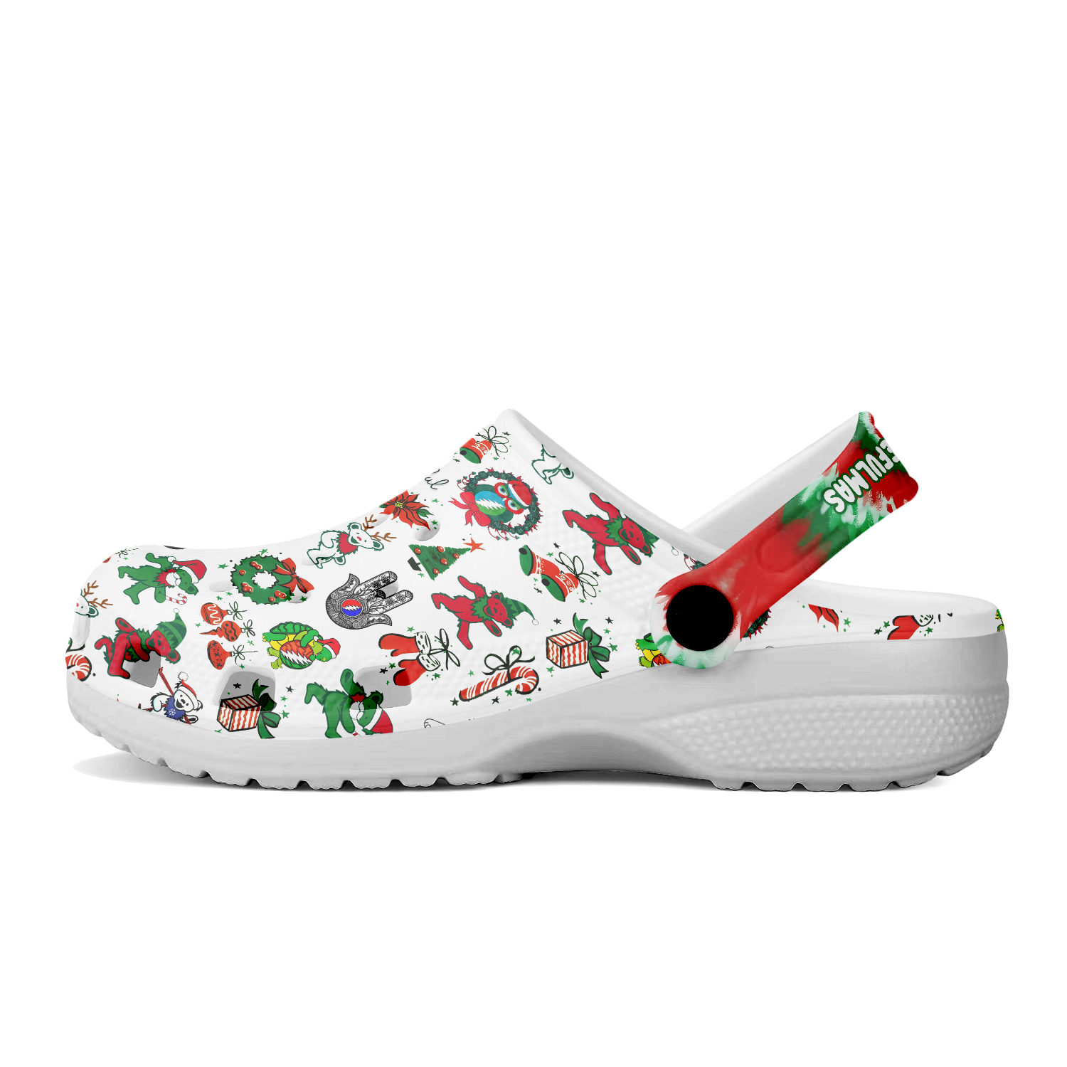 Merchidea Grateful Dead x Christmas Music Crocs Crocband Clogs Shoes Comfortable For Men Women and Kids