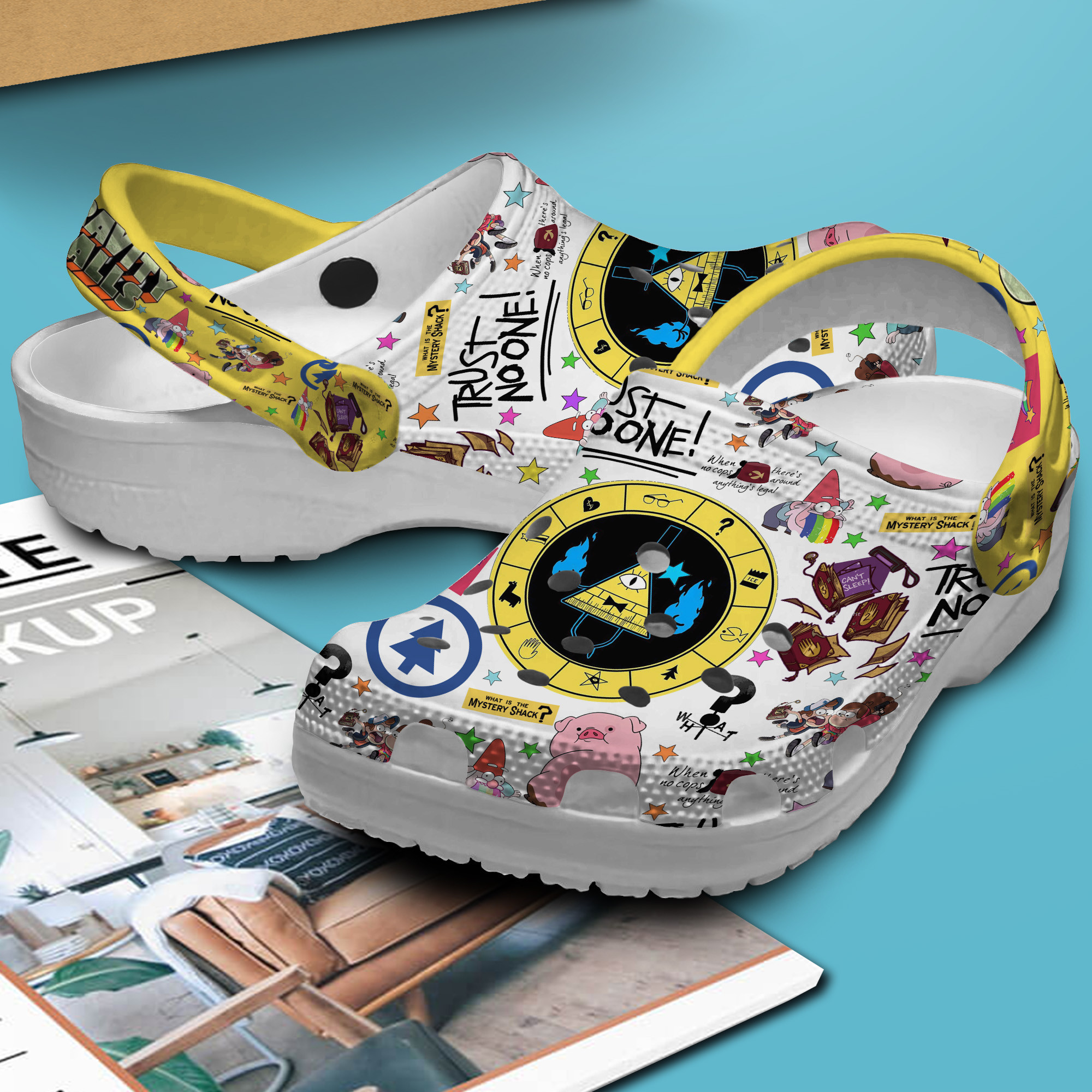 Merchidea Gravity Falls TV Series Crocs Crocband Clogs Shoes Comfortable For Men Women and Kids