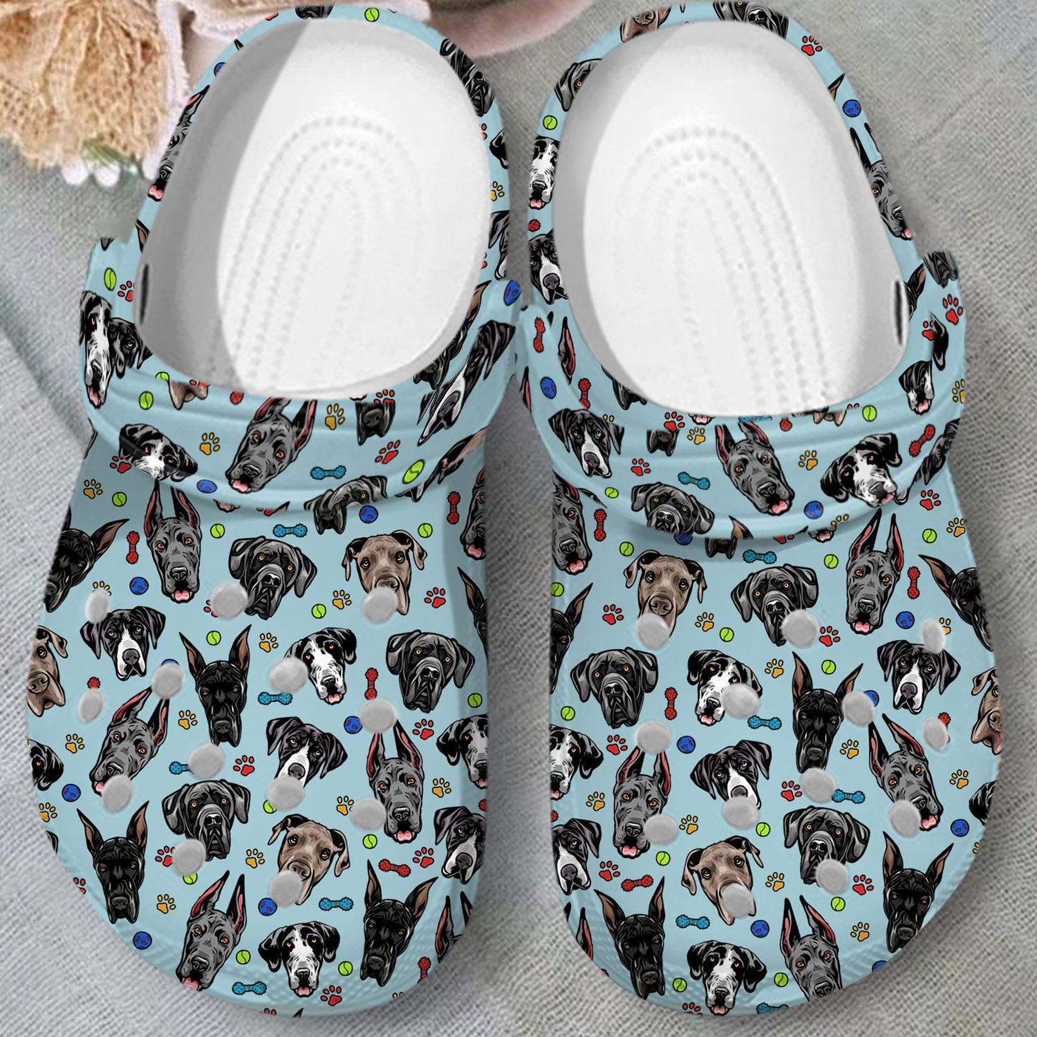 Merchidea Great Dane Dog Crocs Crocband Clogs Shoes Comfortable For Men Women and Kids