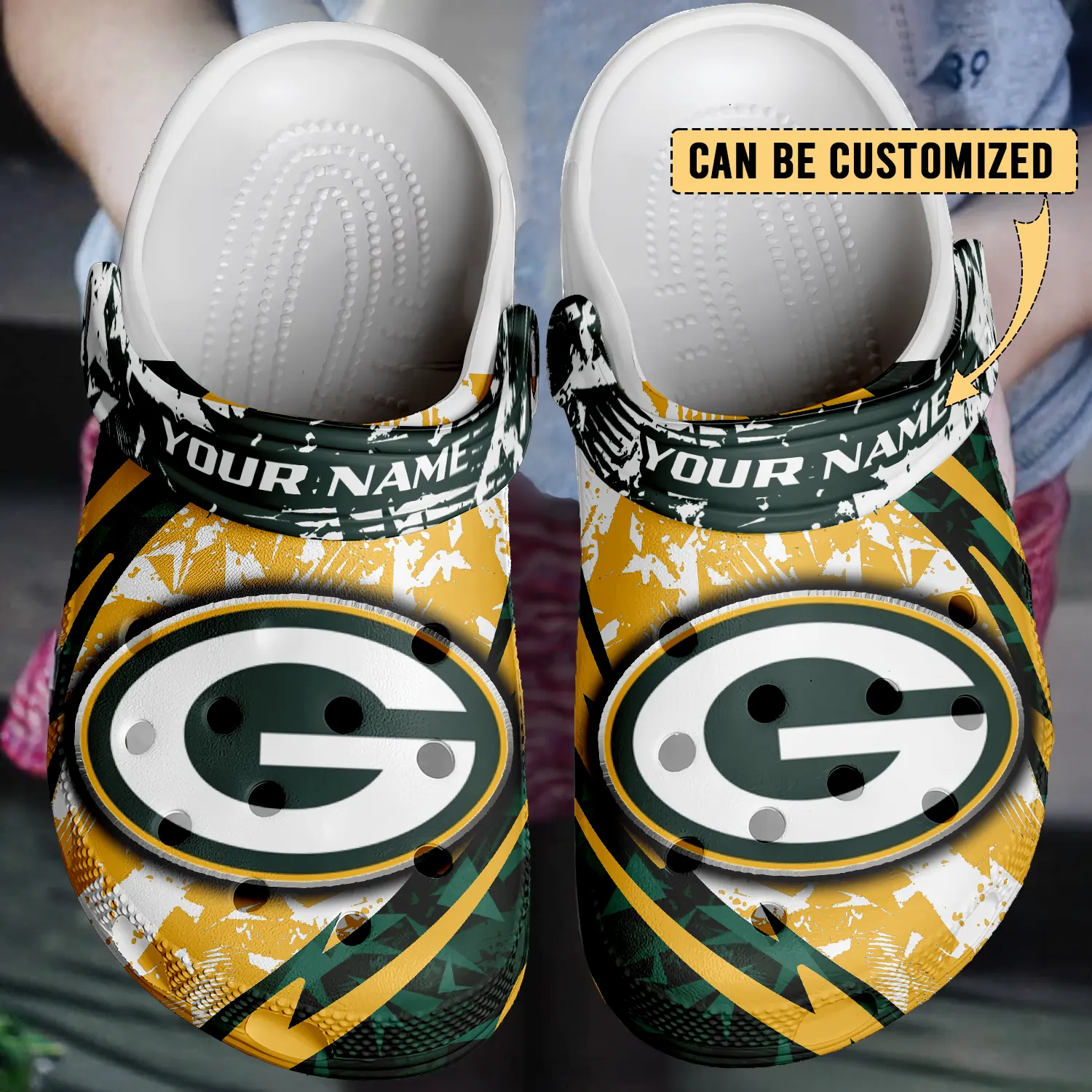Merchidea Green Bay Packers NFL Crocs Crocband Clogs Shoes Comfortable For Men Women and Kids