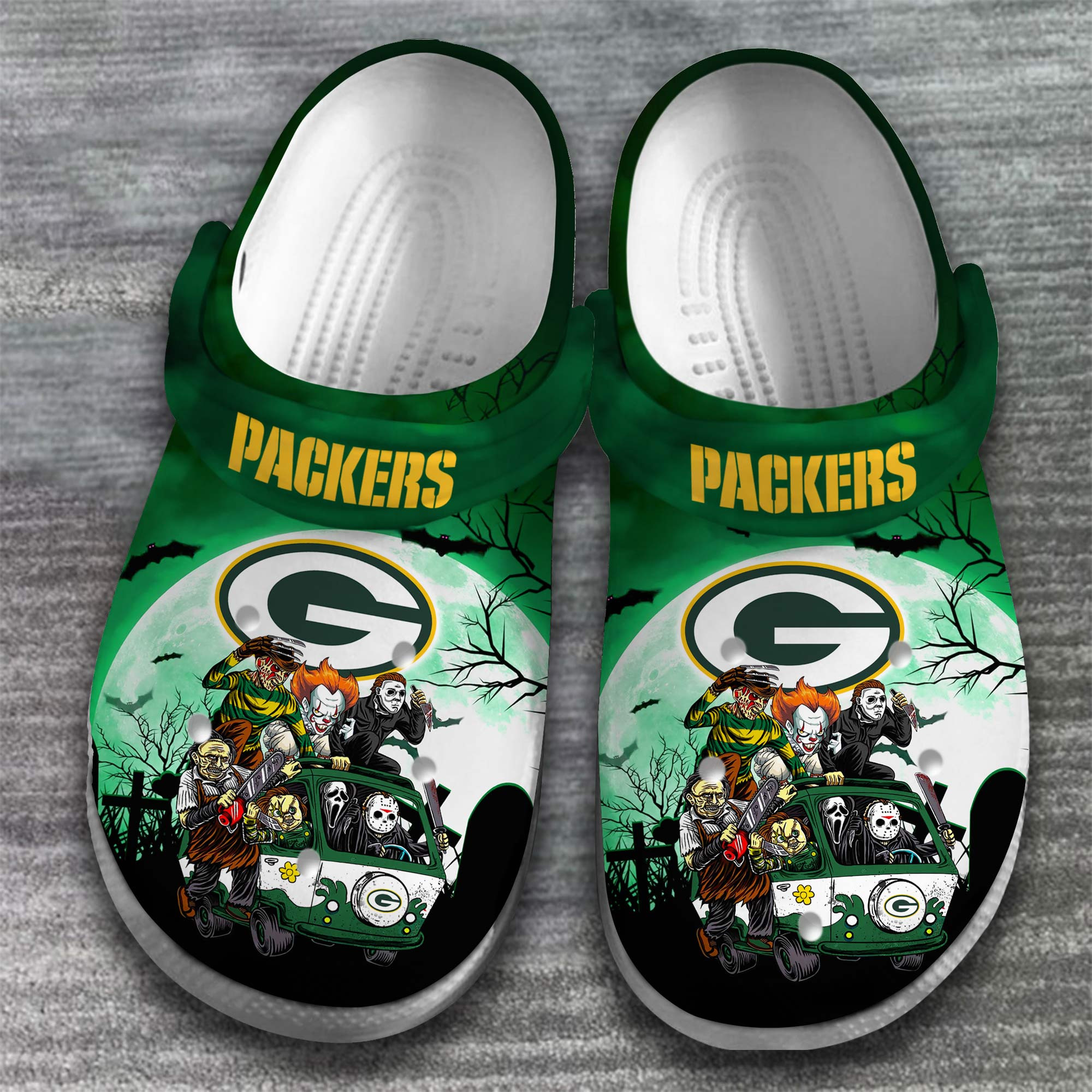 Merchidea Green Bay Packers NFL Sport Crocs Crocband Clogs Shoes Comfortable For Men Women and Kids