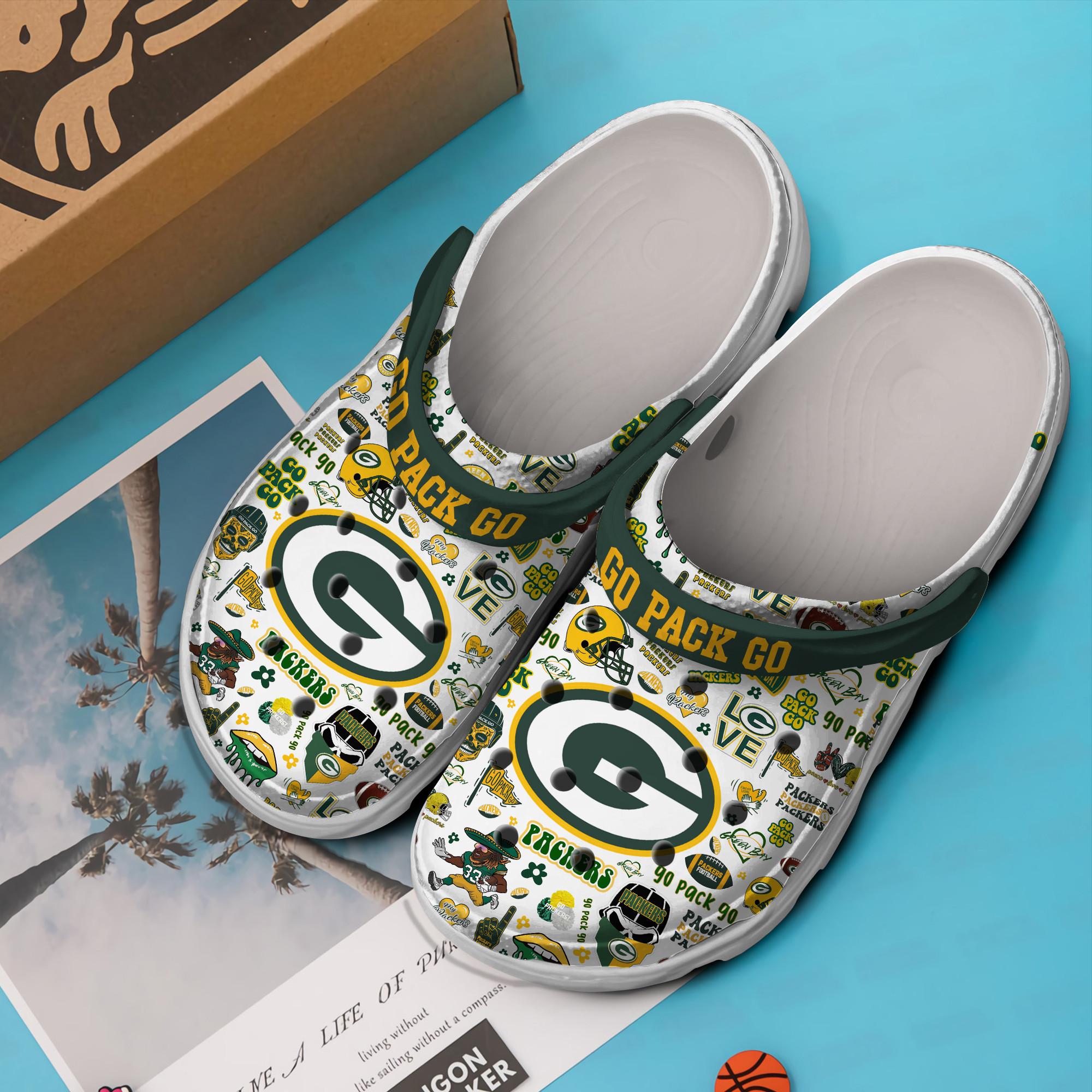 Merchidea Green Bay Packers NFL Sport Crocs Crocband Clogs Shoes Comfortable For Men Women and Kids