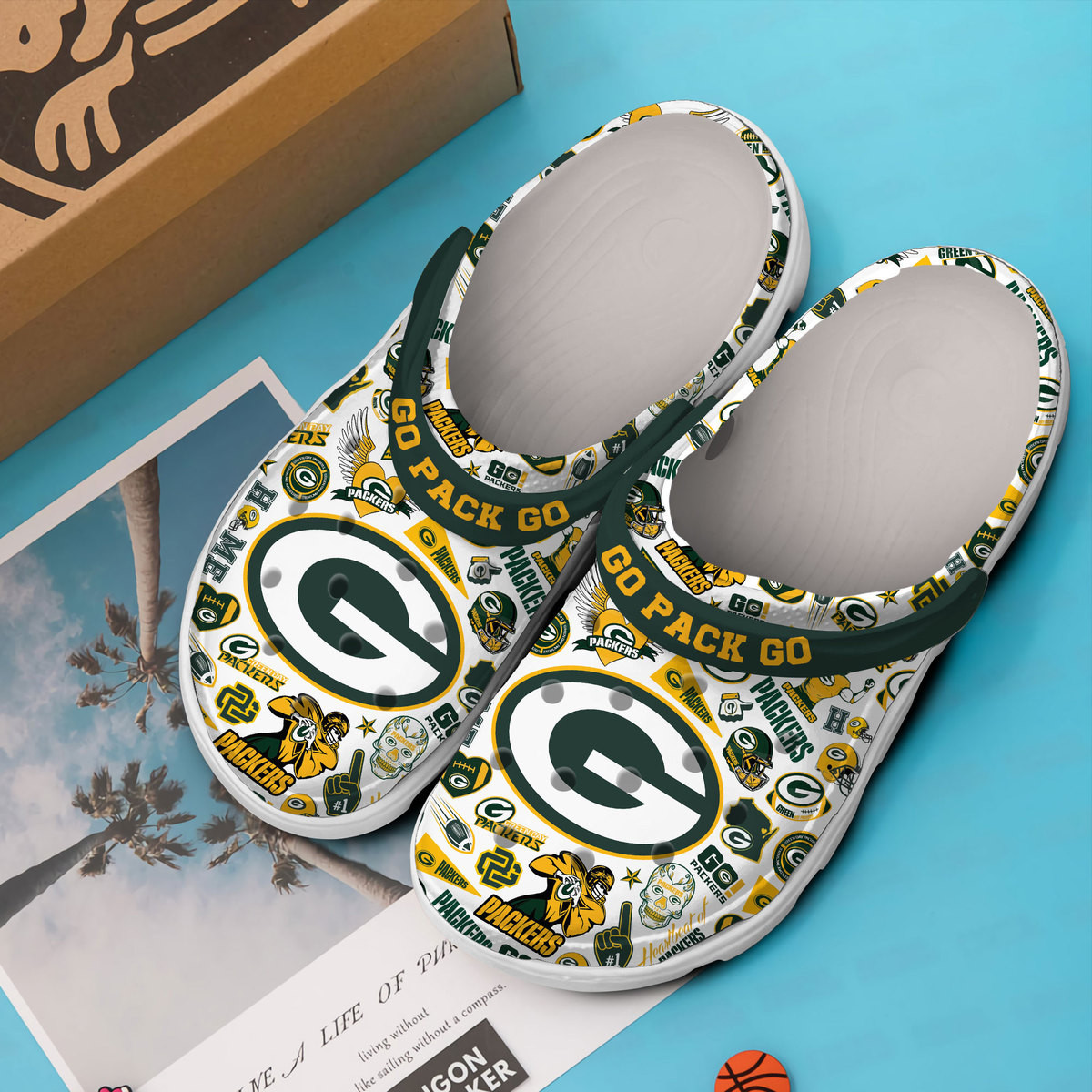 Merchidea Green Bay Packers NFL Sport Crocs Crocband Clogs Shoes Comfortable For Men Women and Kids