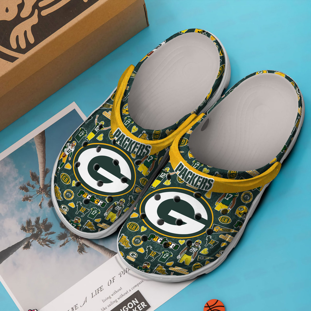 Merchidea Green Bay Packers NFL Sport Crocs Crocband Clogs Shoes Comfortable For Men Women and Kids