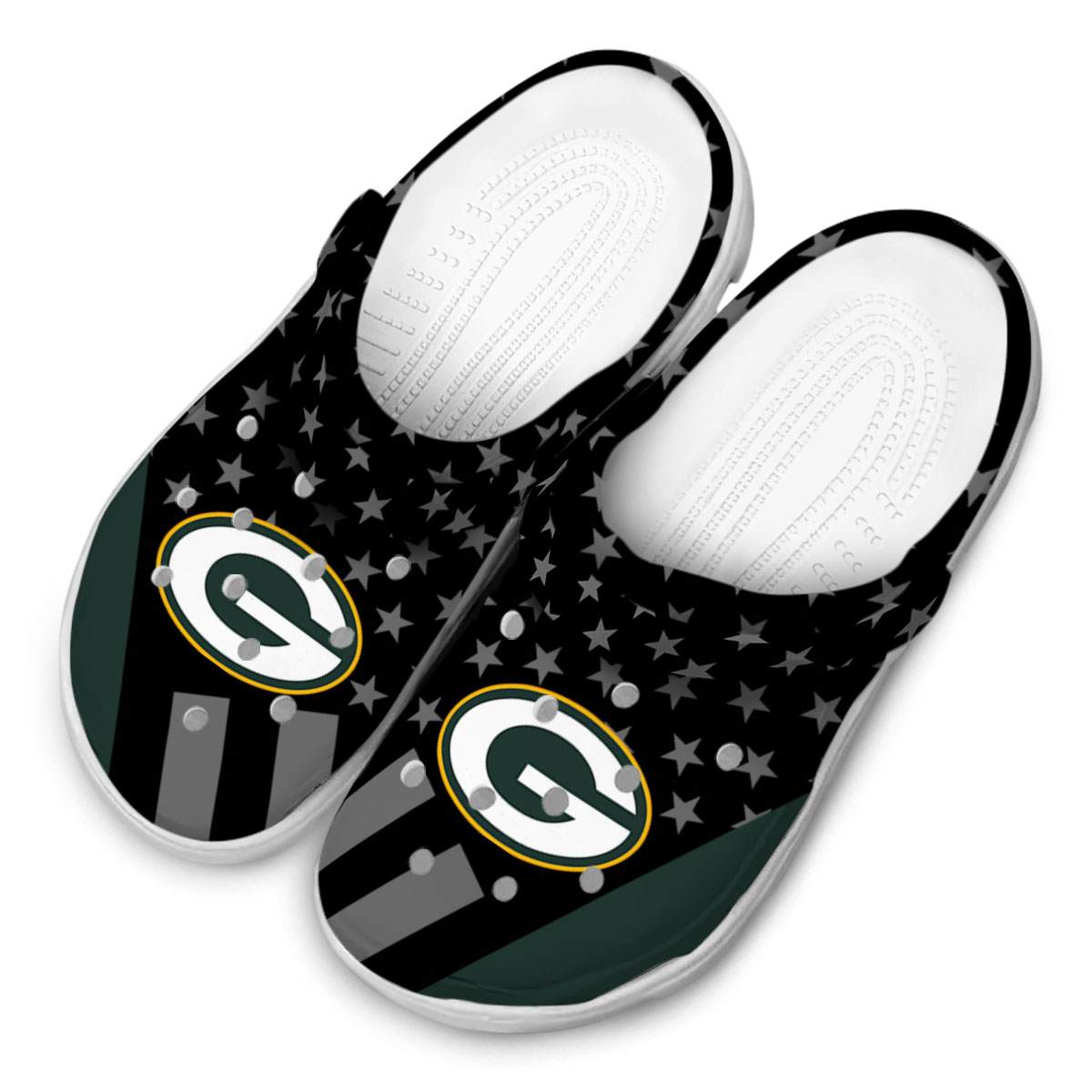 Merchidea Green Bay Packers NFL Sport Crocs Crocband Clogs Shoes Comfortable For Men Women and Kids