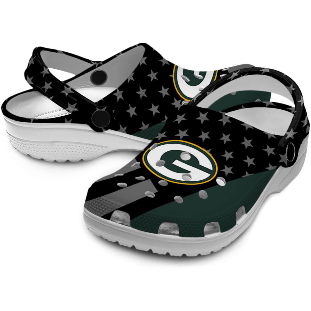 Merchidea Green Bay Packers NFL Sport Crocs Crocband Clogs Shoes Comfortable For Men Women and Kids