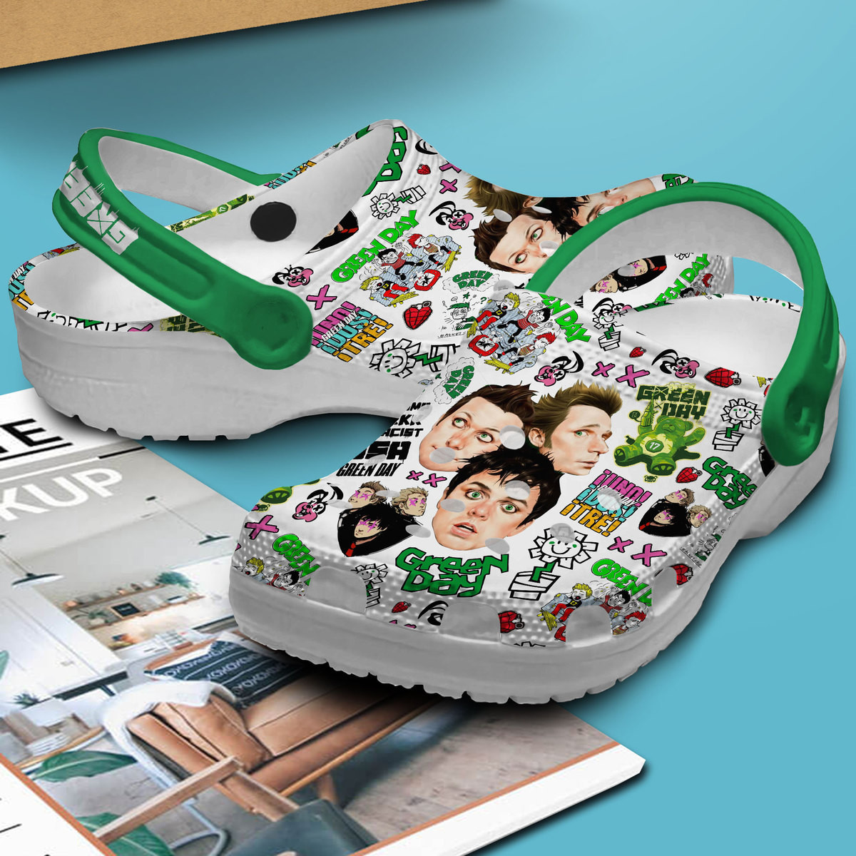 Merchidea Green Day Music Crocs Crocband Clogs Shoes Comfortable For Men Women and Kids