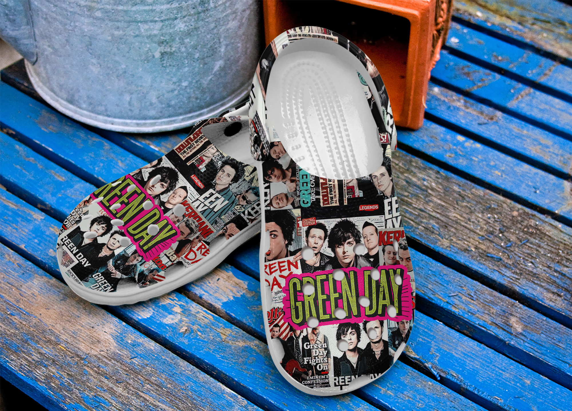 Merchidea Green Day Music Crocs Crocband Clogs Shoes Comfortable For Men Women and Kids