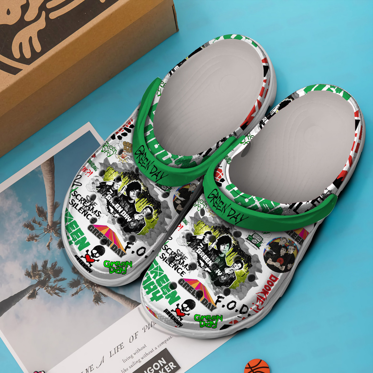 Merchidea Green Day Music Crocs Crocband Clogs Shoes Comfortable For Men Women and Kids