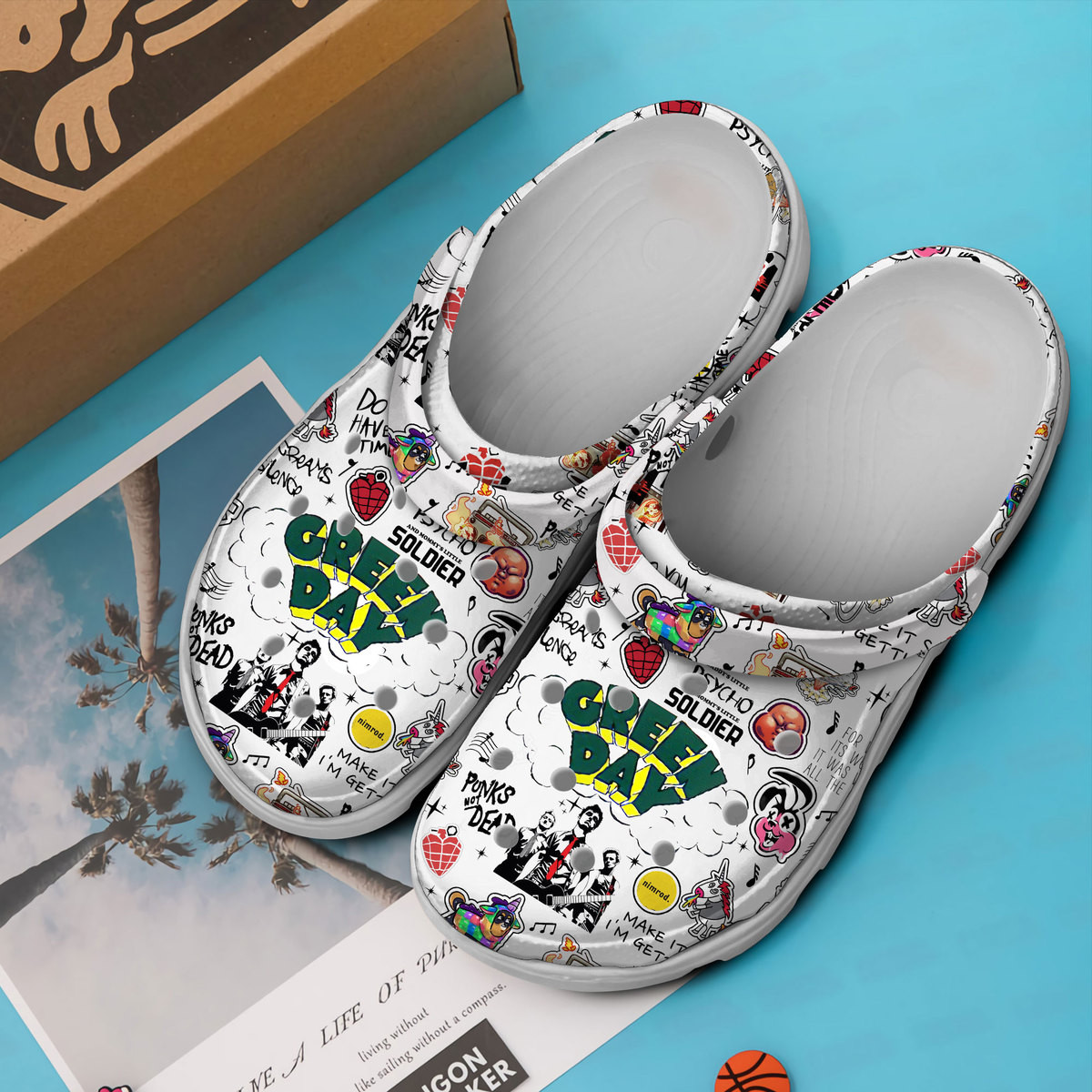 Merchidea Green Day Music Crocs Crocband Clogs Shoes Comfortable For Men Women and Kids