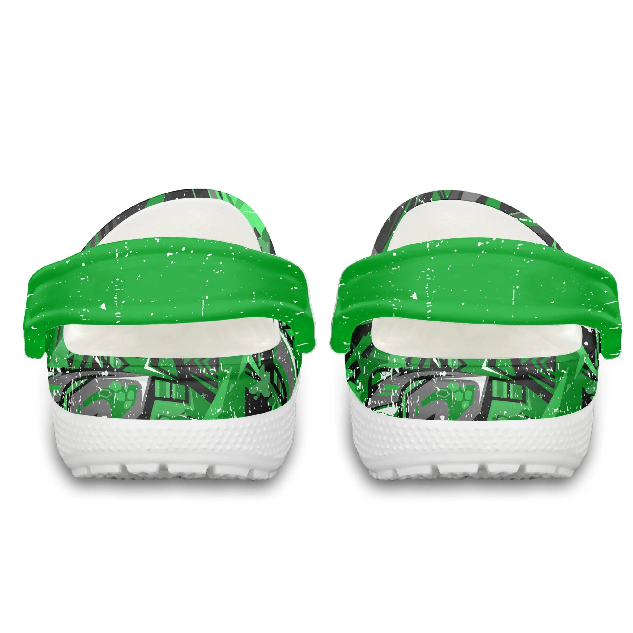 Merchidea Green Graffiti Track & Field Sport Crocs Crocband Clogs Shoes Comfortable For Men Women and Kids