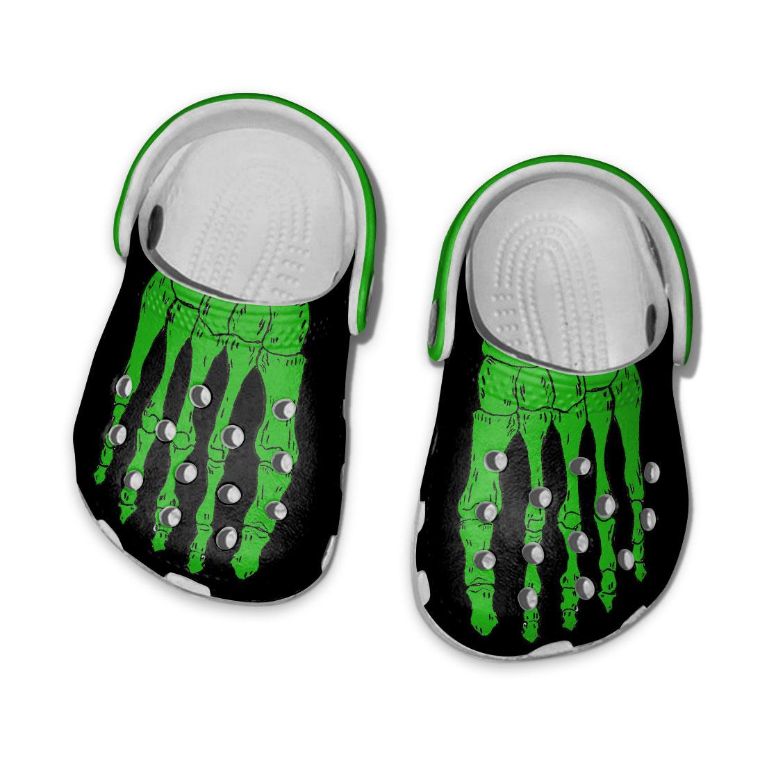 Merchidea Green Skeleton Crocs Crocband Clogs Shoes Comfortable For Men Women and Kids