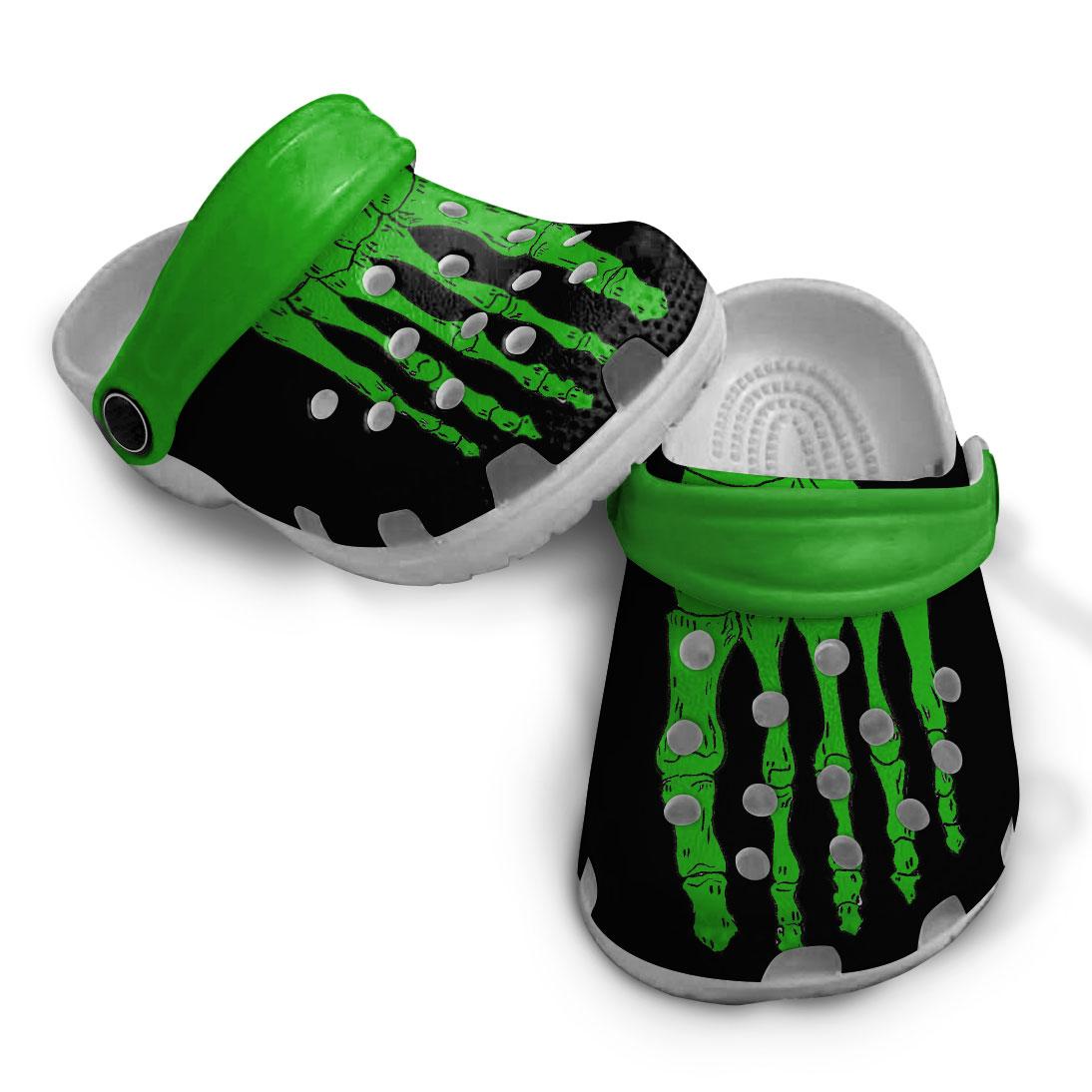 Merchidea Green Skeleton Crocs Crocband Clogs Shoes Comfortable For Men Women and Kids