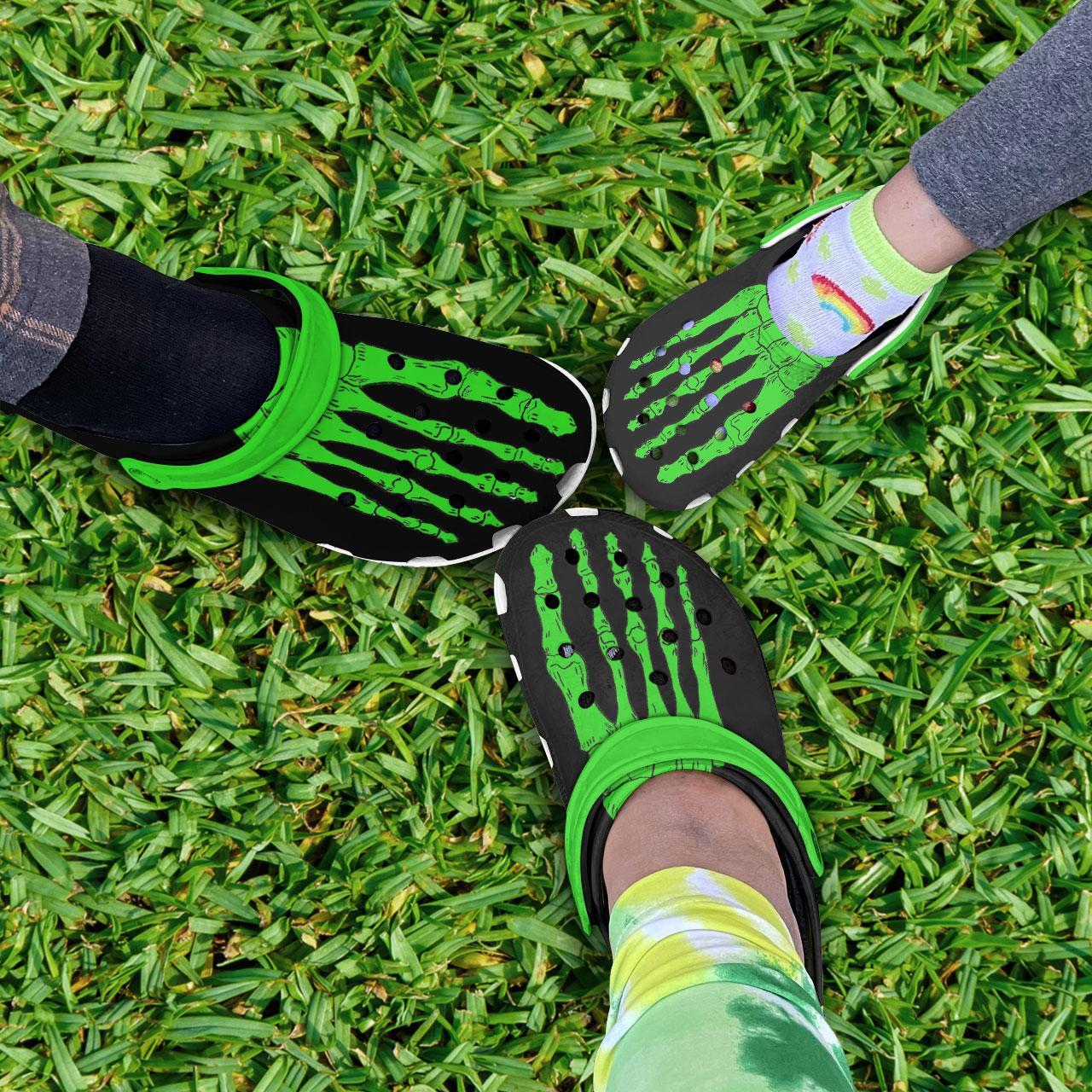 Merchidea Green Skeleton Crocs Crocband Clogs Shoes Comfortable For Men Women and Kids