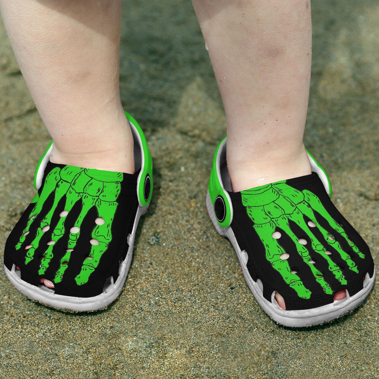 Merchidea Green Skeleton Crocs Crocband Clogs Shoes Comfortable For Men Women and Kids