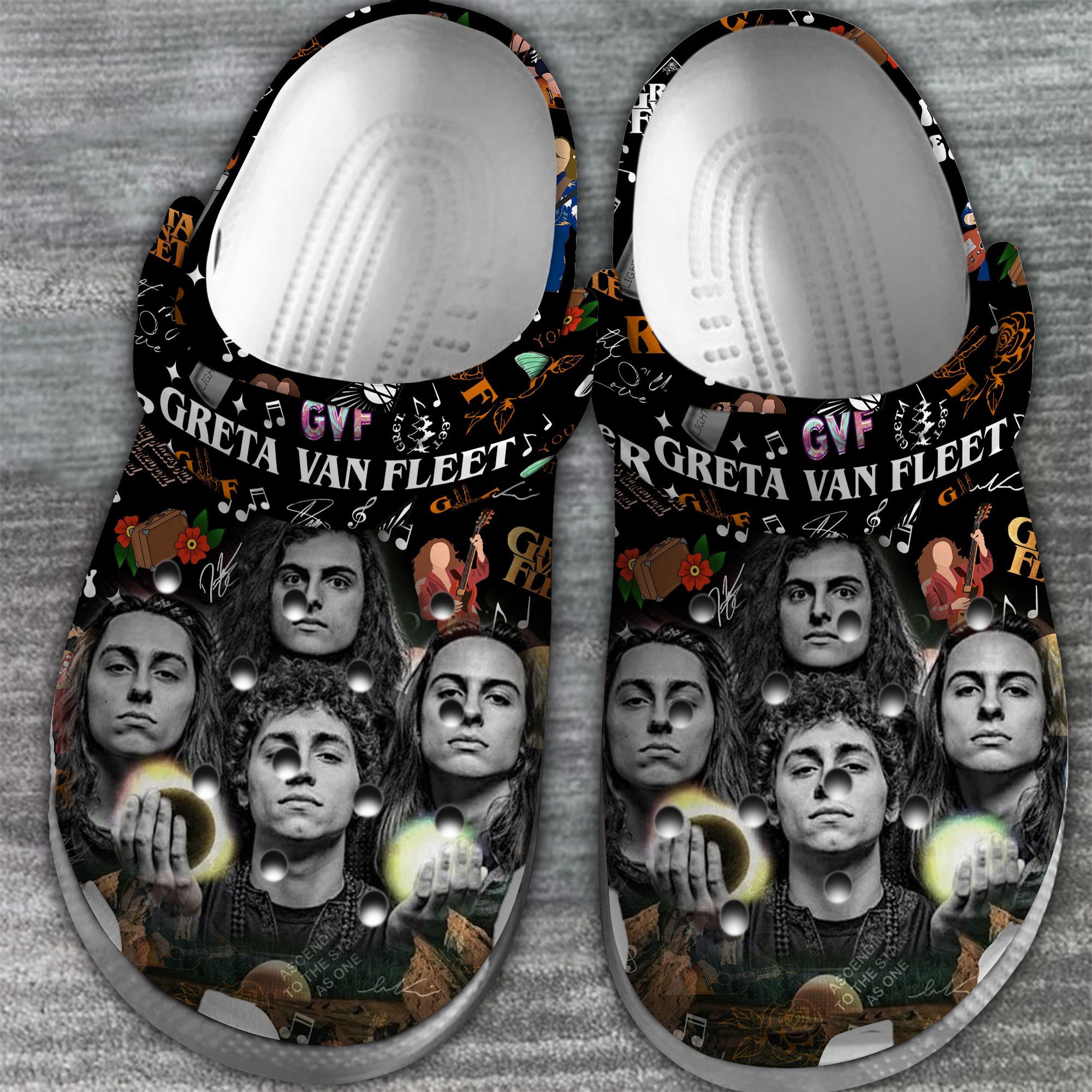 Merchidea Greta Van Fleet Band Music Crocs Crocband Clogs Shoes Comfortable For Men Women and Kids