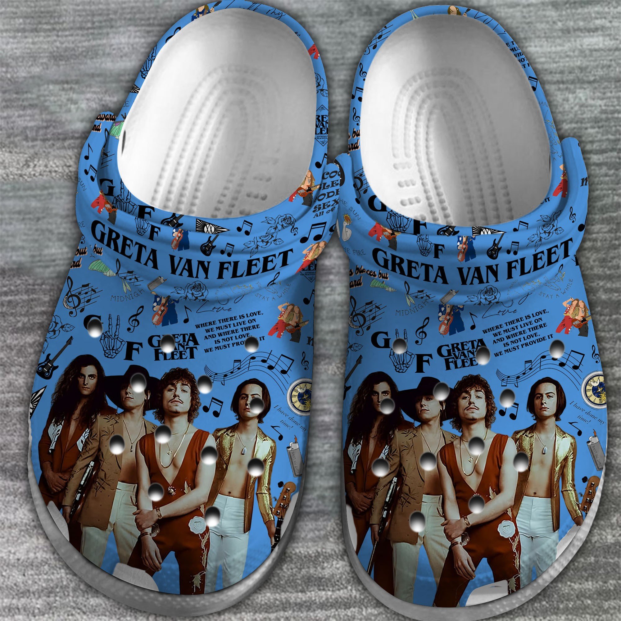 Merchidea Greta Van Fleet Band Music Crocs Crocband Clogs Shoes Comfortable For Men Women and Kids