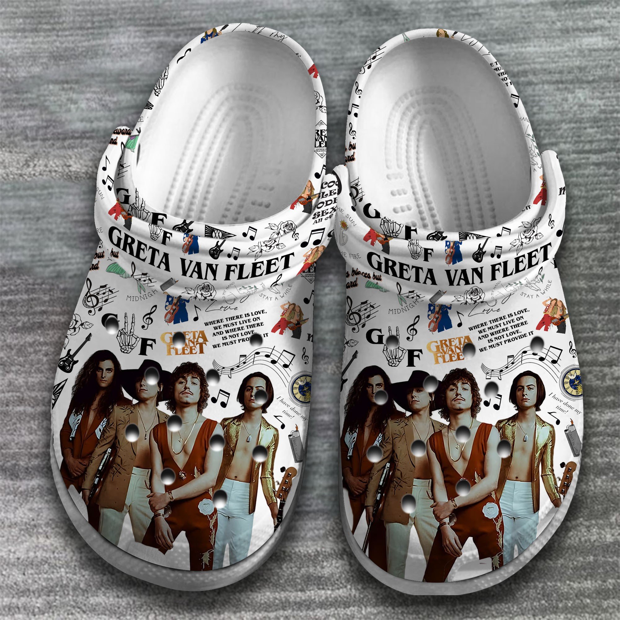 Merchidea Greta Van Fleet Band Music Crocs Crocband Clogs Shoes Comfortable For Men Women and Kids