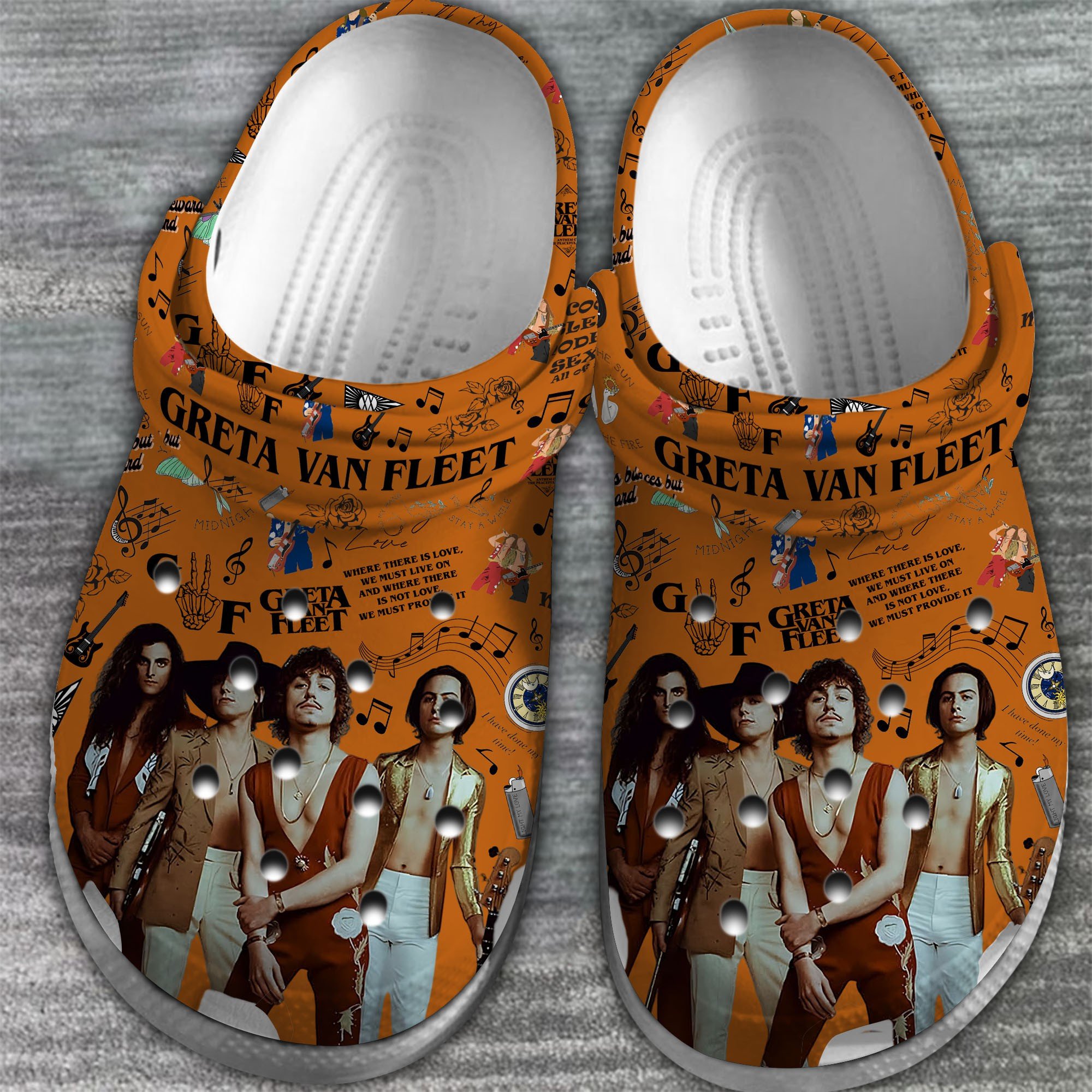 Merchidea Greta Van Fleet Band Music Crocs Crocband Clogs Shoes Comfortable For Men Women and Kids