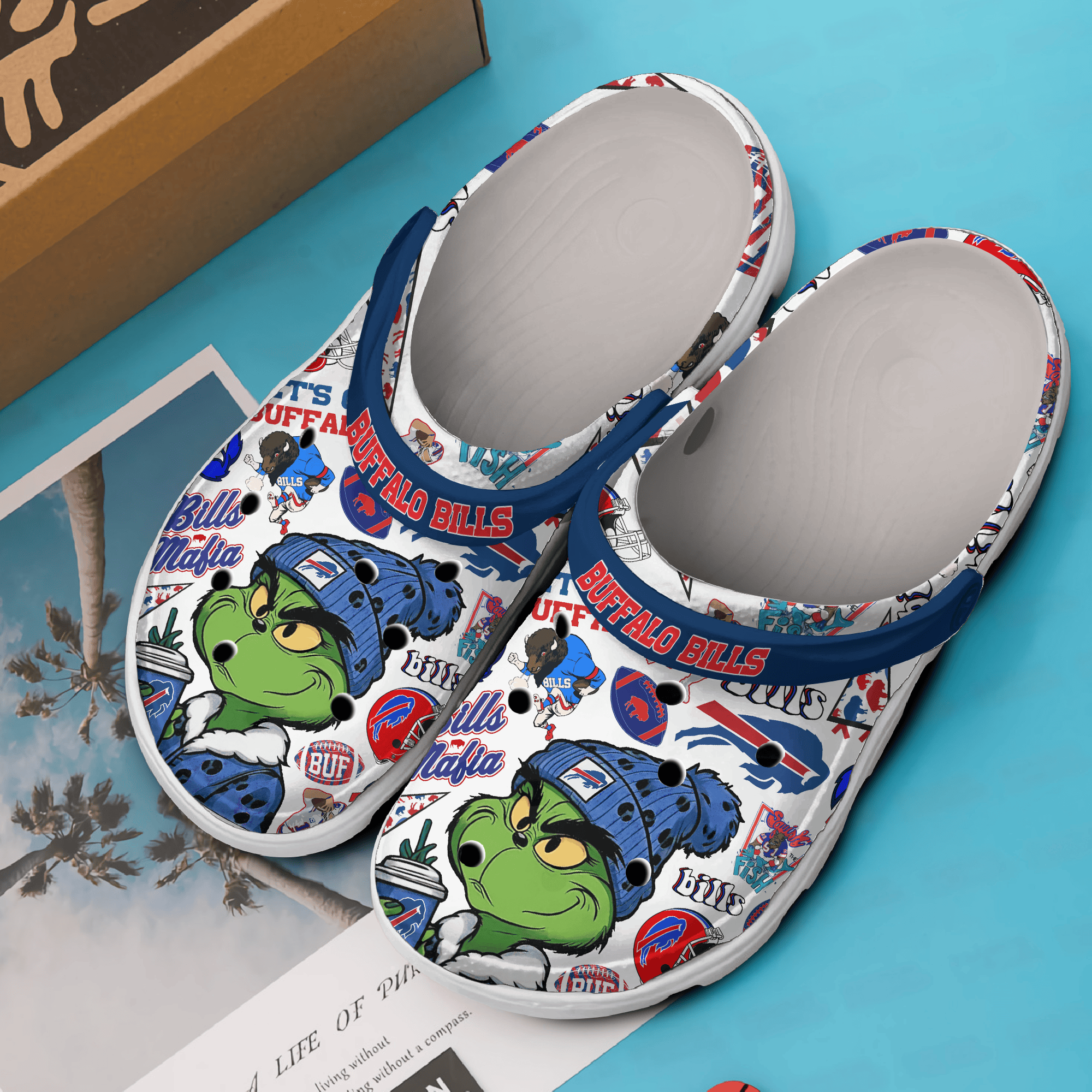 Merchidea Grich Buffalo Bills NFL Sport Crocs Crocband Clogs Shoes Comfortable For Men Women and Kids