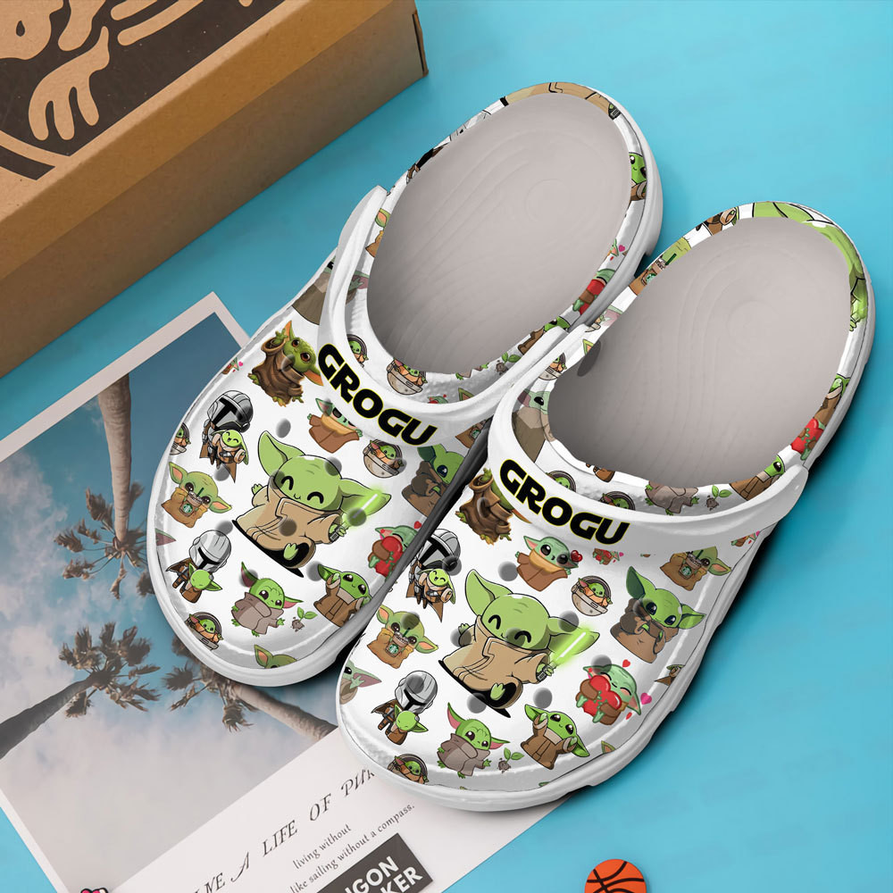 Merchidea Grogu Starwar Movie Crocs Crocband Clogs Shoes Comfortable For Men Women and Kids