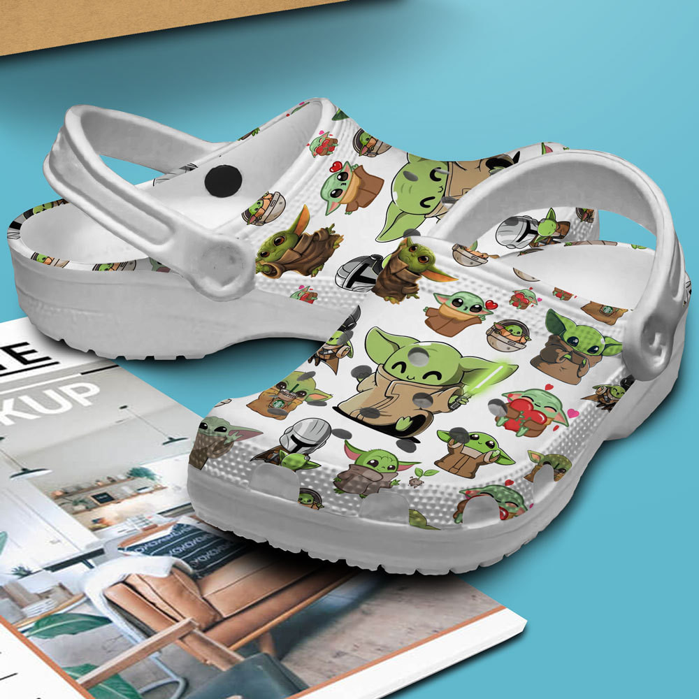 Merchidea Grogu Starwar Movie Crocs Crocband Clogs Shoes Comfortable For Men Women and Kids