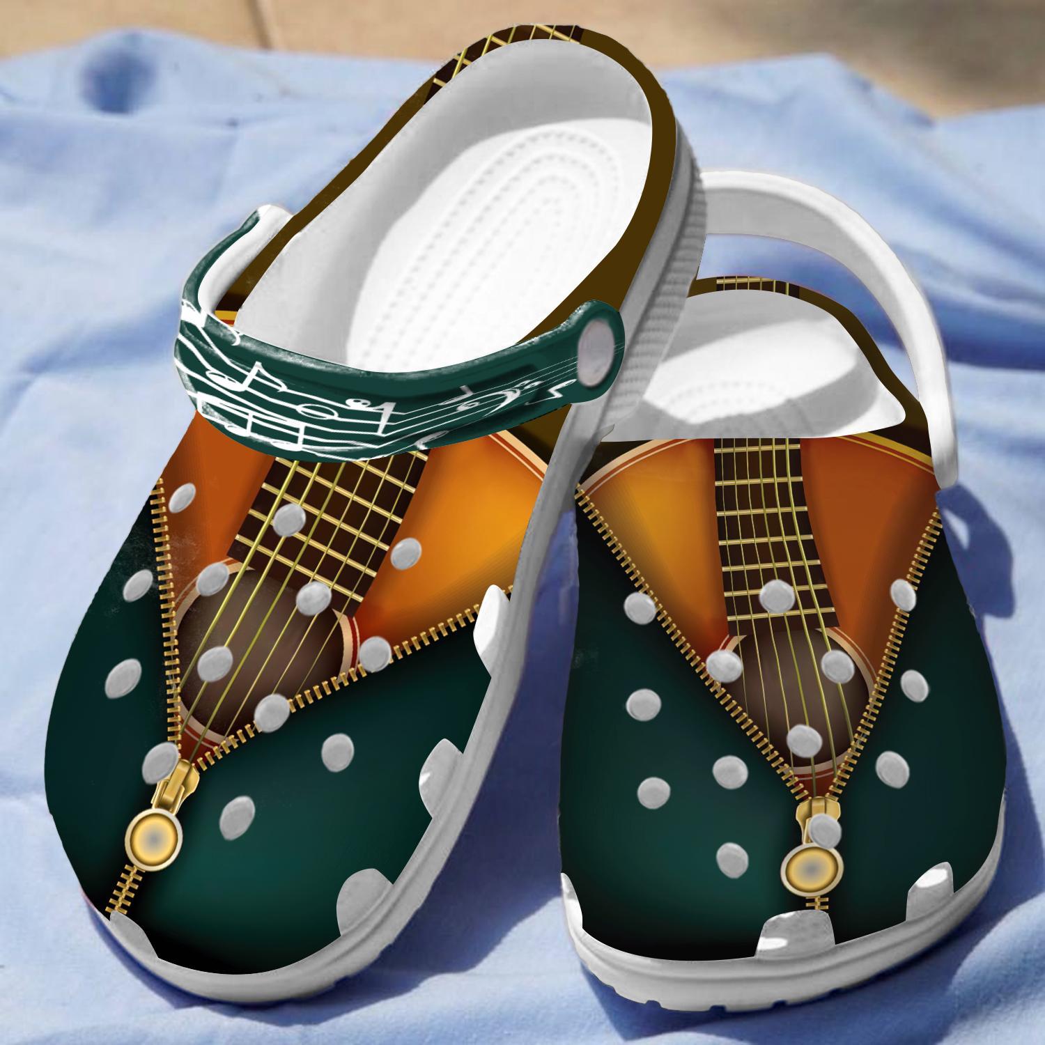 Merchidea Guitar Collection Crocs Crocband Clogs Shoes Comfortable For Men Women and Kids
