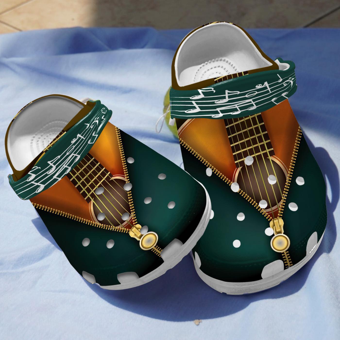 Merchidea Guitar Collection Crocs Crocband Clogs Shoes Comfortable For Men Women and Kids